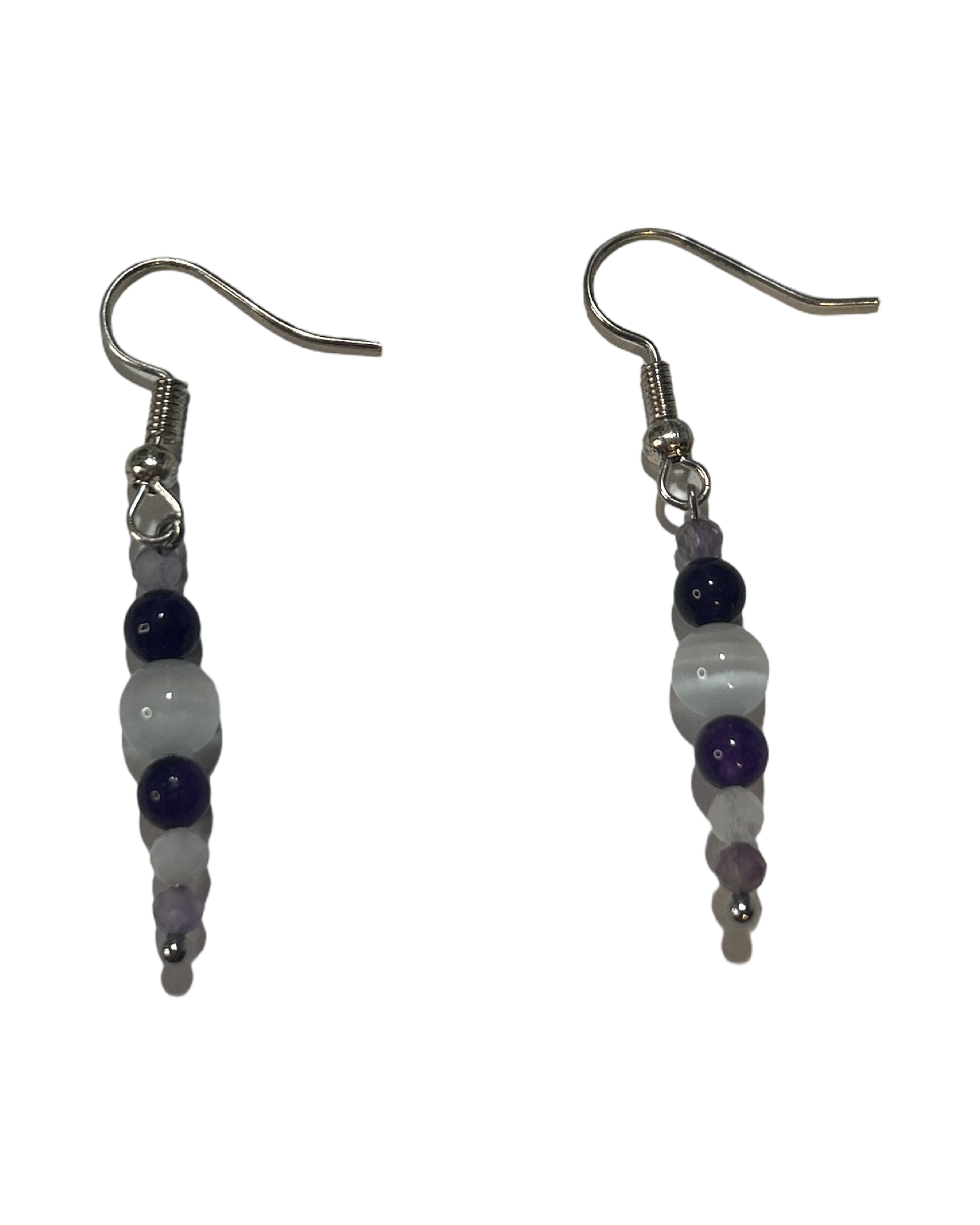 Boucle d’oreille pierre de lune et améthyste