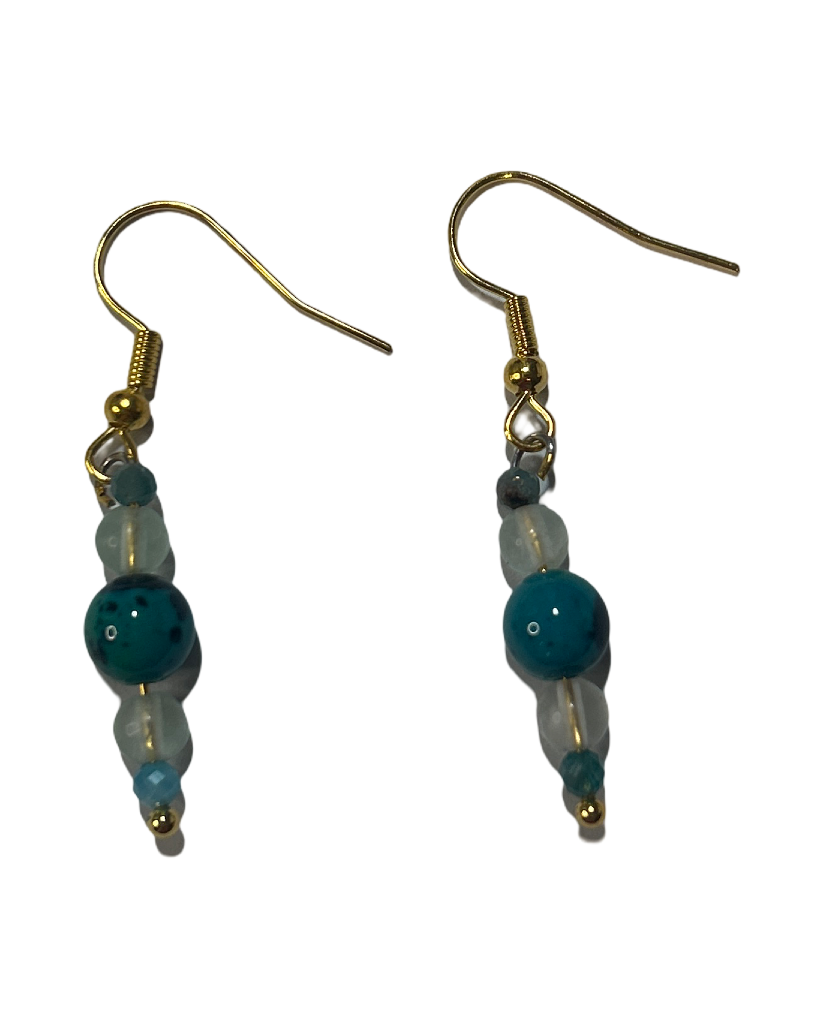 Boucle d’oreille fluorite et Chrysocolle
