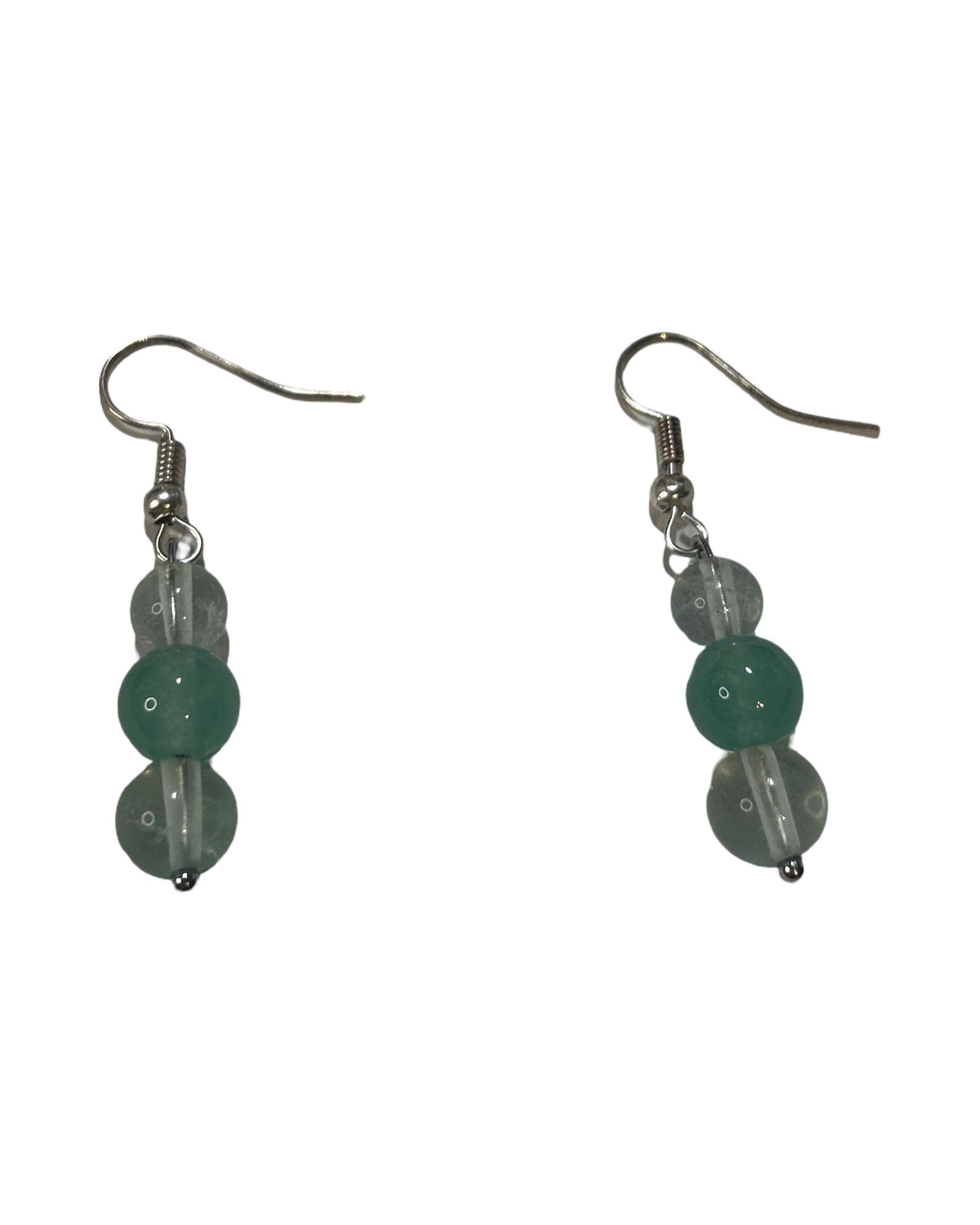 Boucle d’oreille cristal de roche et aventurine verte