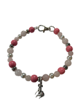 Collier chien fil élastique 11.5 pouces Quartz rose