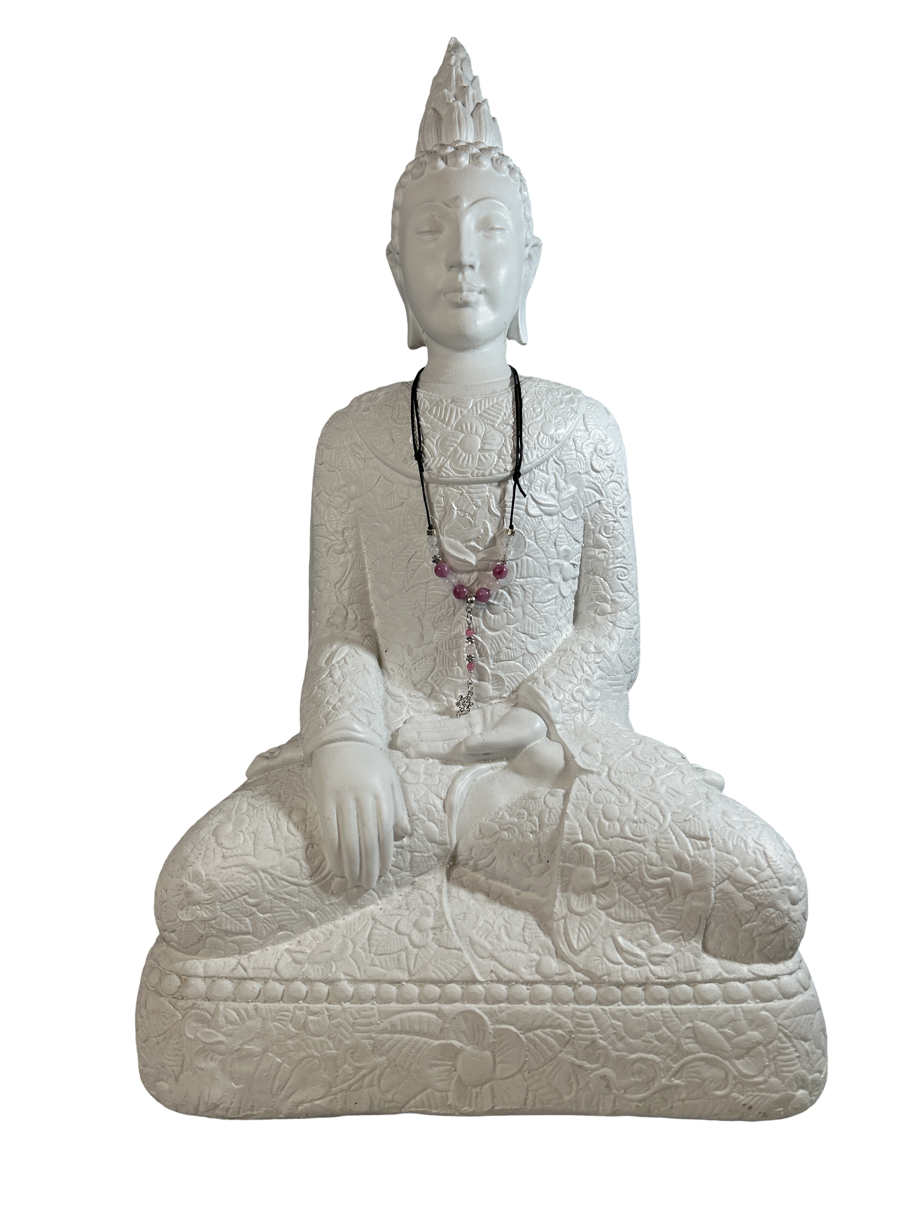 Collier ajustable quartz cerise et quartz rose