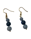 Boucle d’oreille calcédoine et lapis lazuli