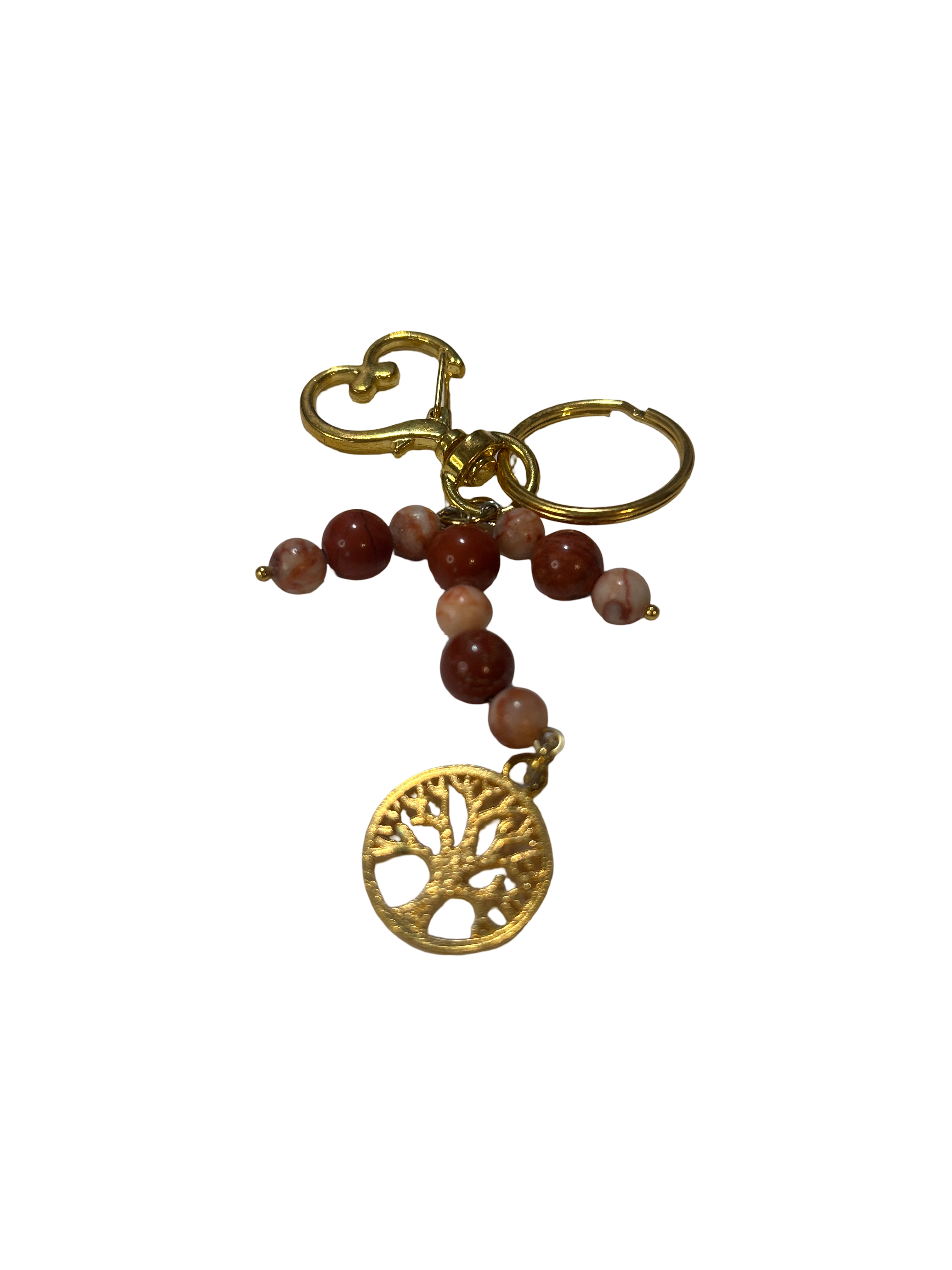 Porte clé jaspe rouge et ligne rouge