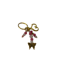 Porte clé quartz rose et rhodochrosite