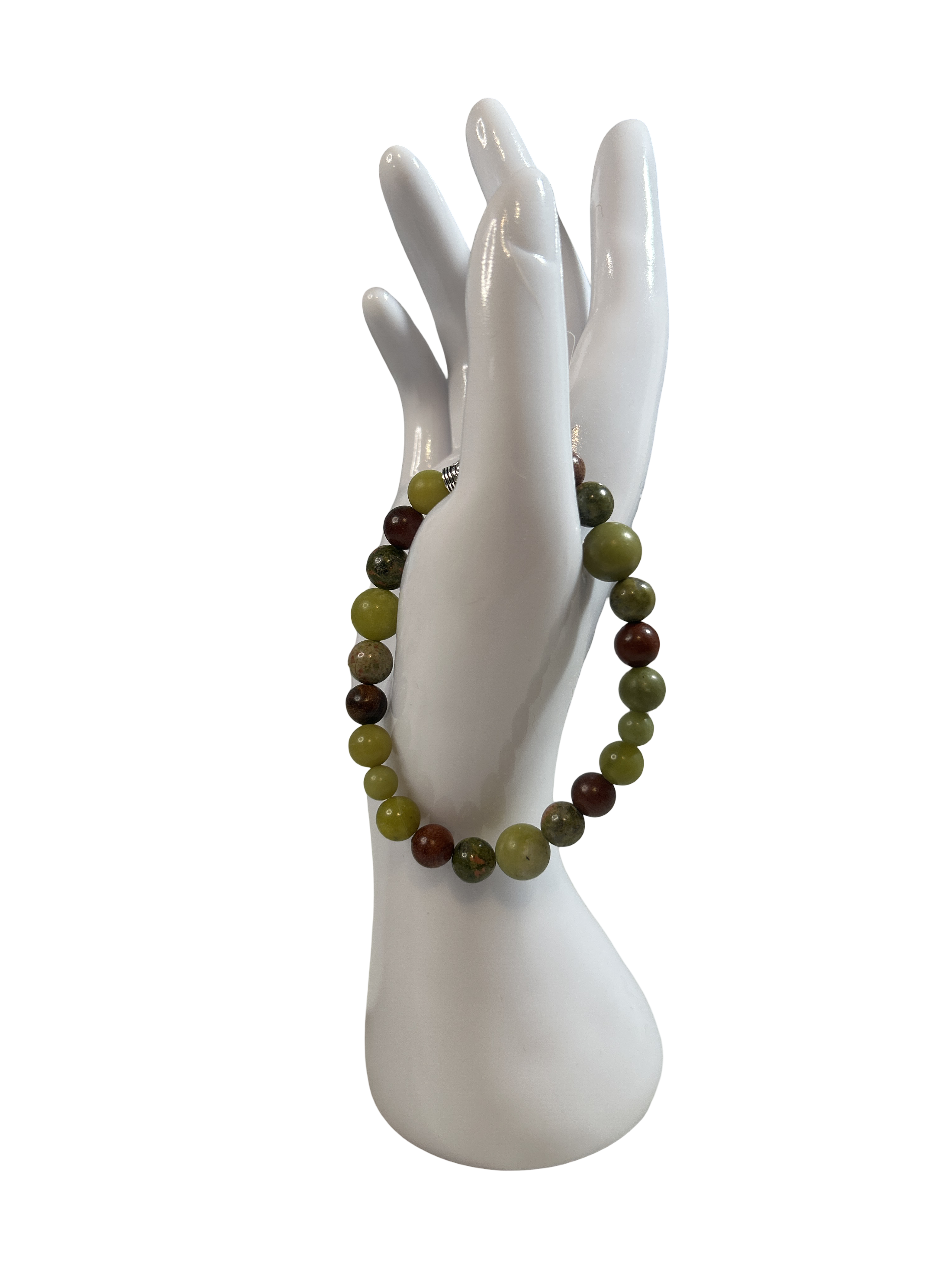 Bracelet jade de chine et unakite
