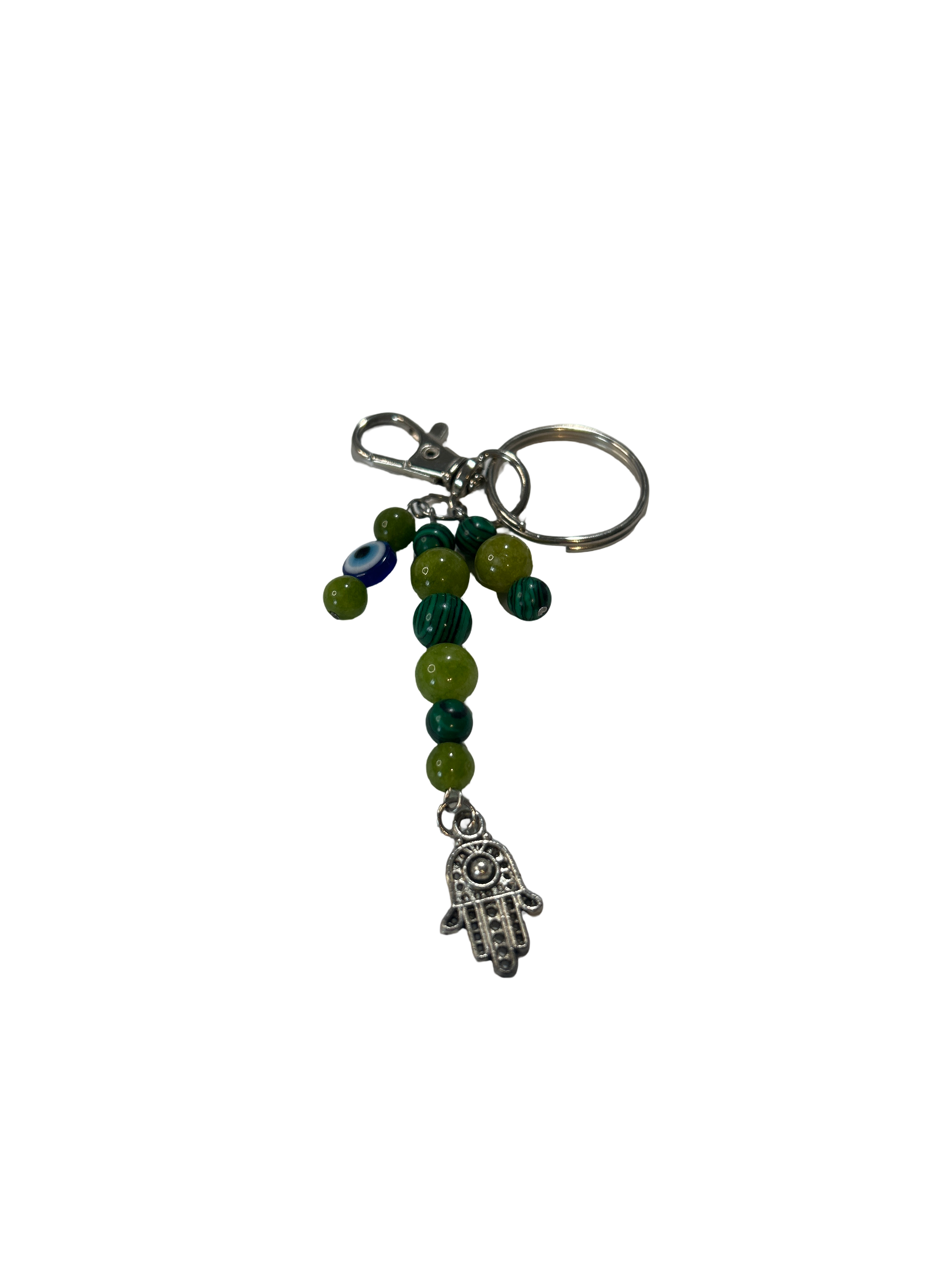 Porte clé péridot et malachite