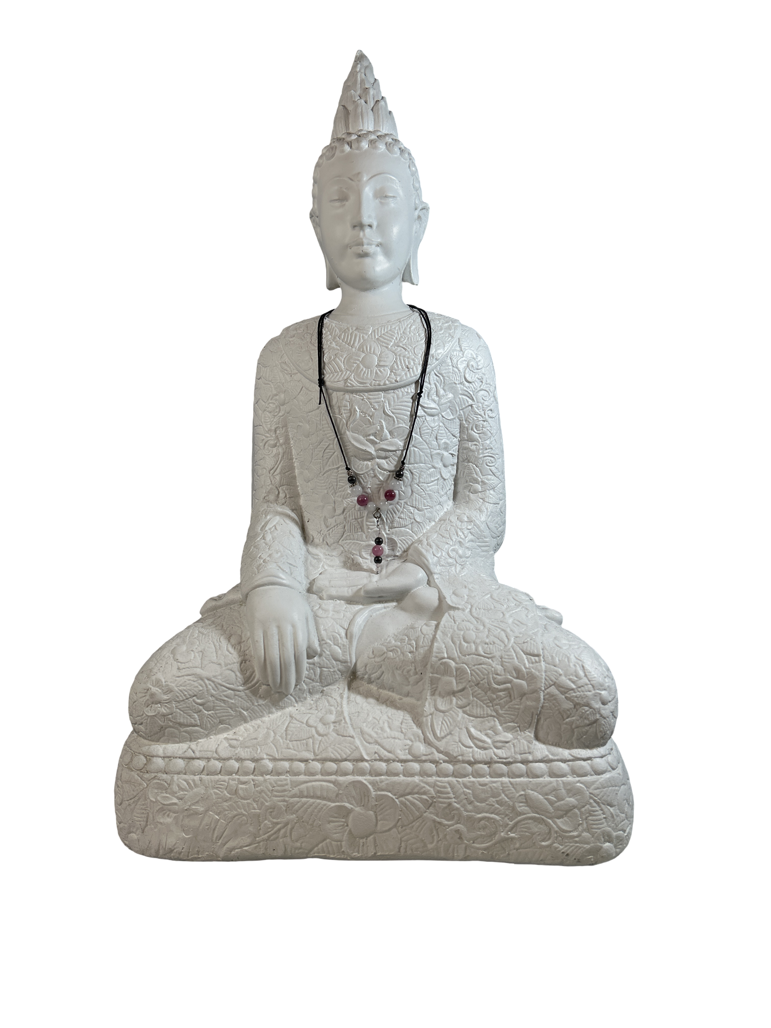 Collier ajustable quartz fraise, quartz blanc et hématite brute