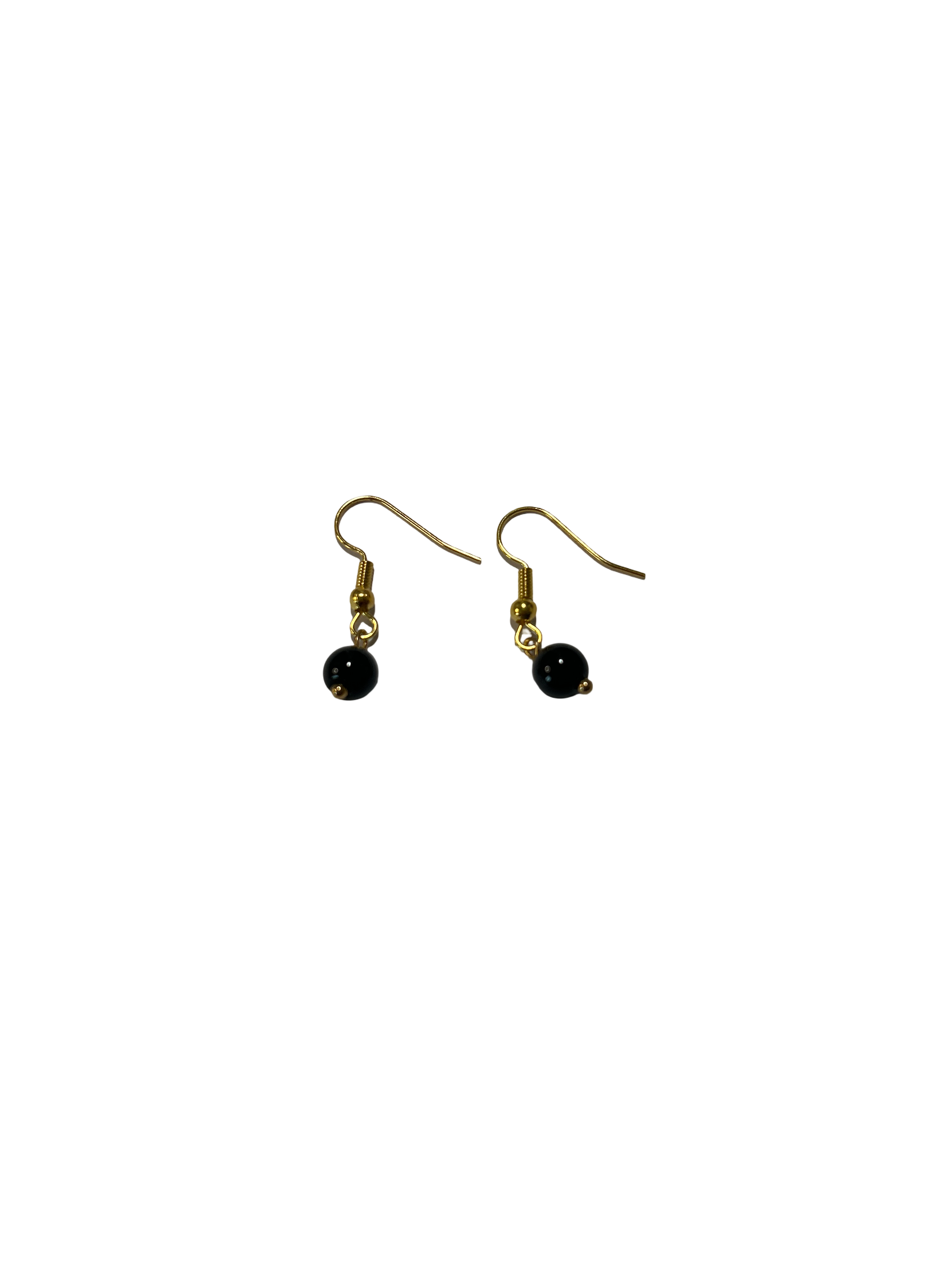 1 perle boucle d’oreille obsidienne