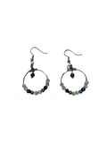 Boucle d’oreille pierre de lune et œil de tigre bleu