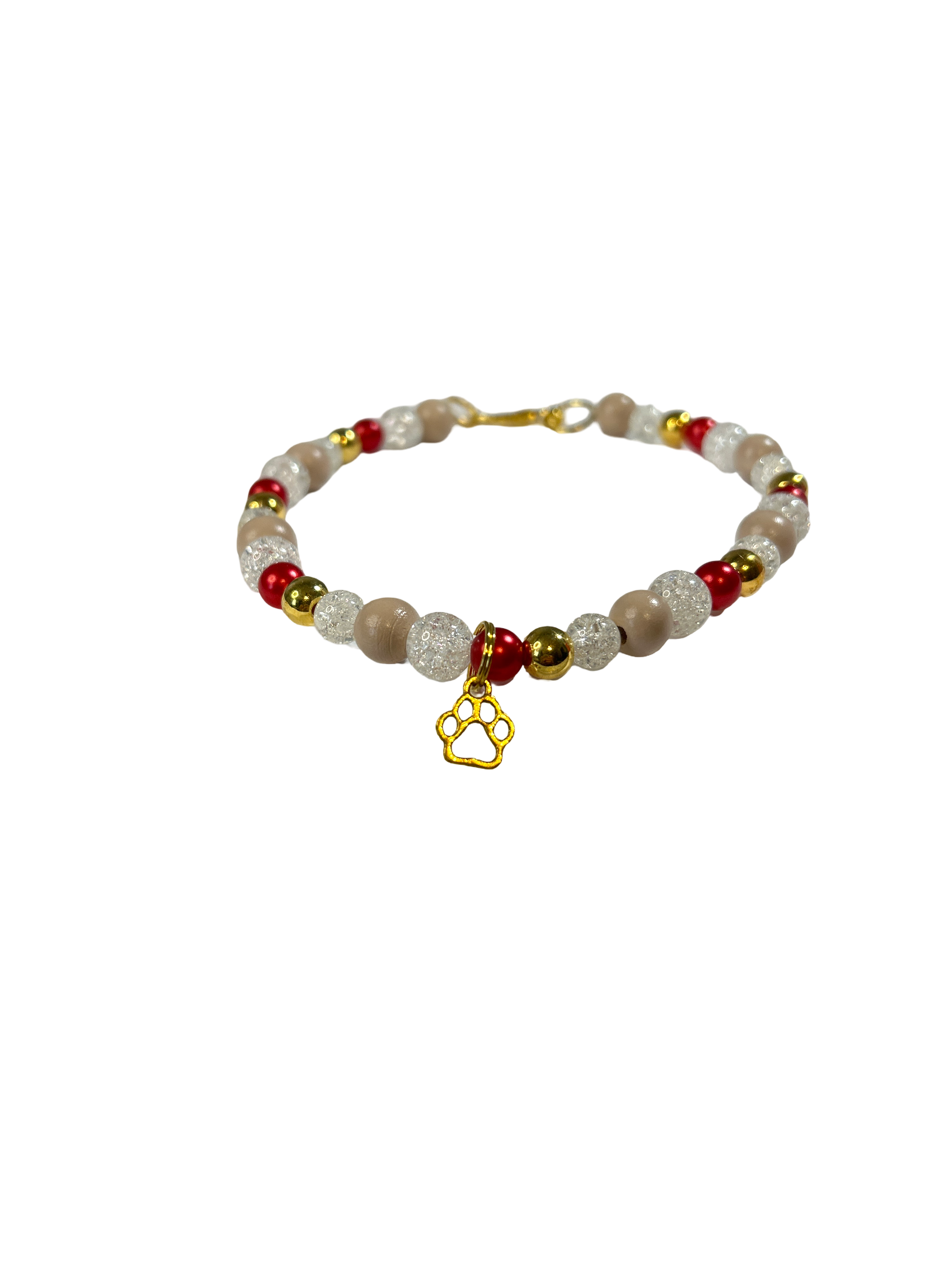 Collier chien fil élastique 13 pouces Quartz naturel fissuré