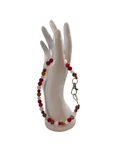 Attache cellulaire jade blanche et corail rouge