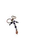 Porte clé améthyste et quartz blanc