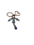 Porte clé calcédoine et cristal de roche