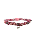 Collier chien tressé quartz rose 21 pouces