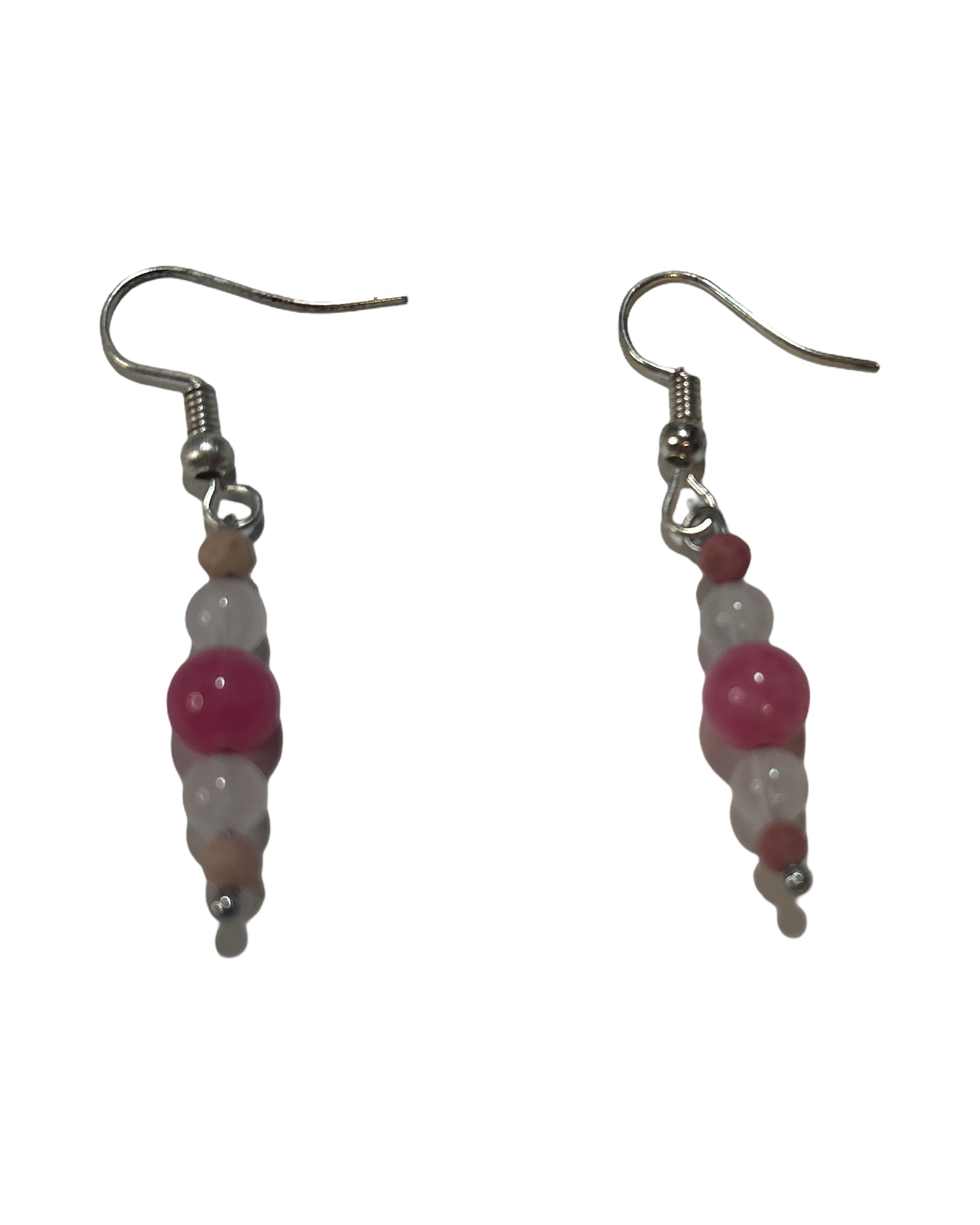 Boucle d’oreille rhodochrosite et quartz rose