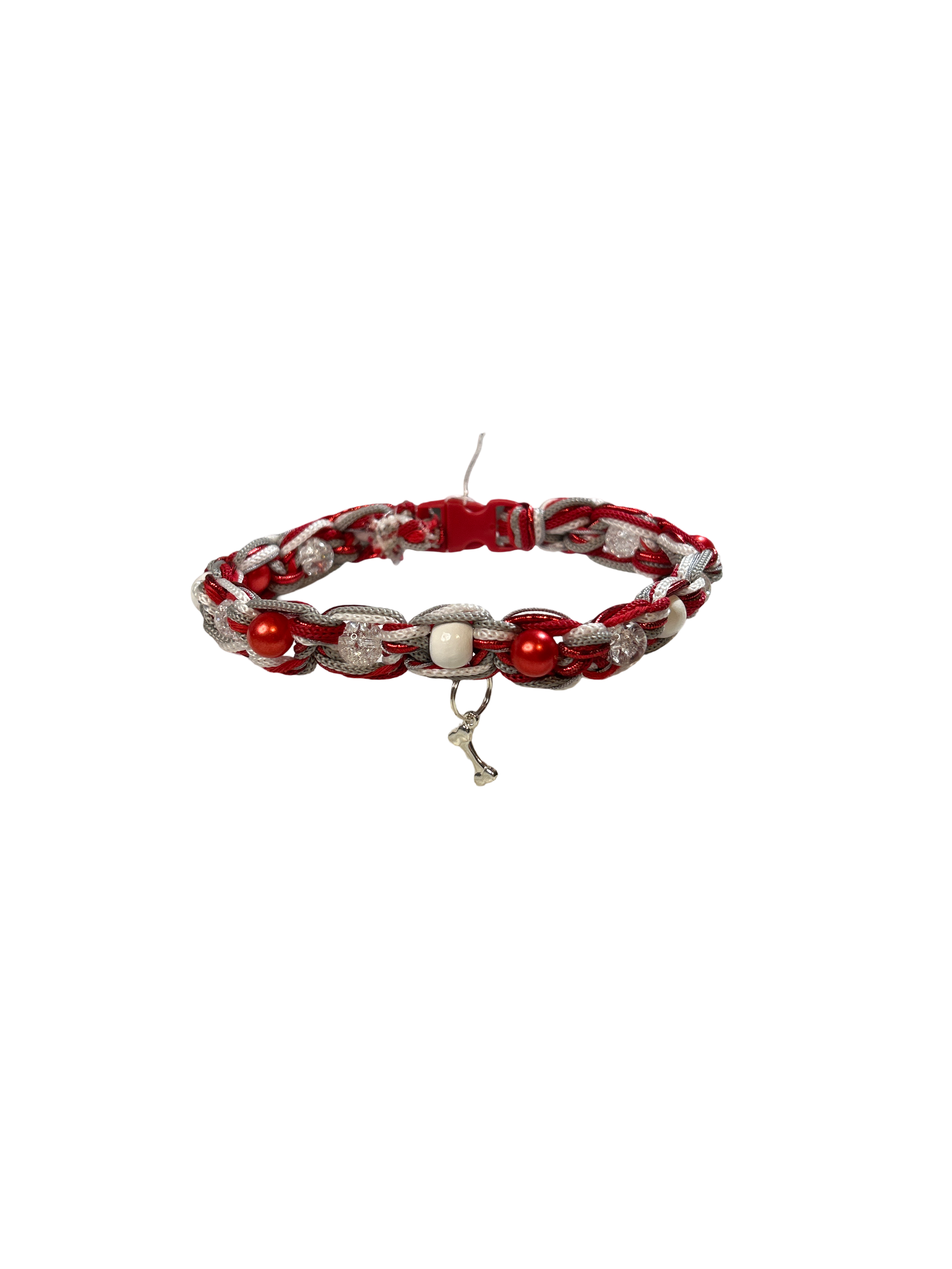 Collier tressé chien 12.5 pouces Quartz naturel fissuré