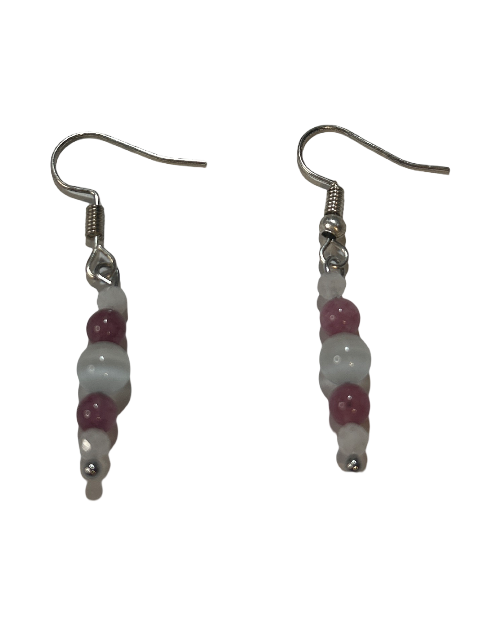 Boucle d’oreille pierre de lune et lépidolite