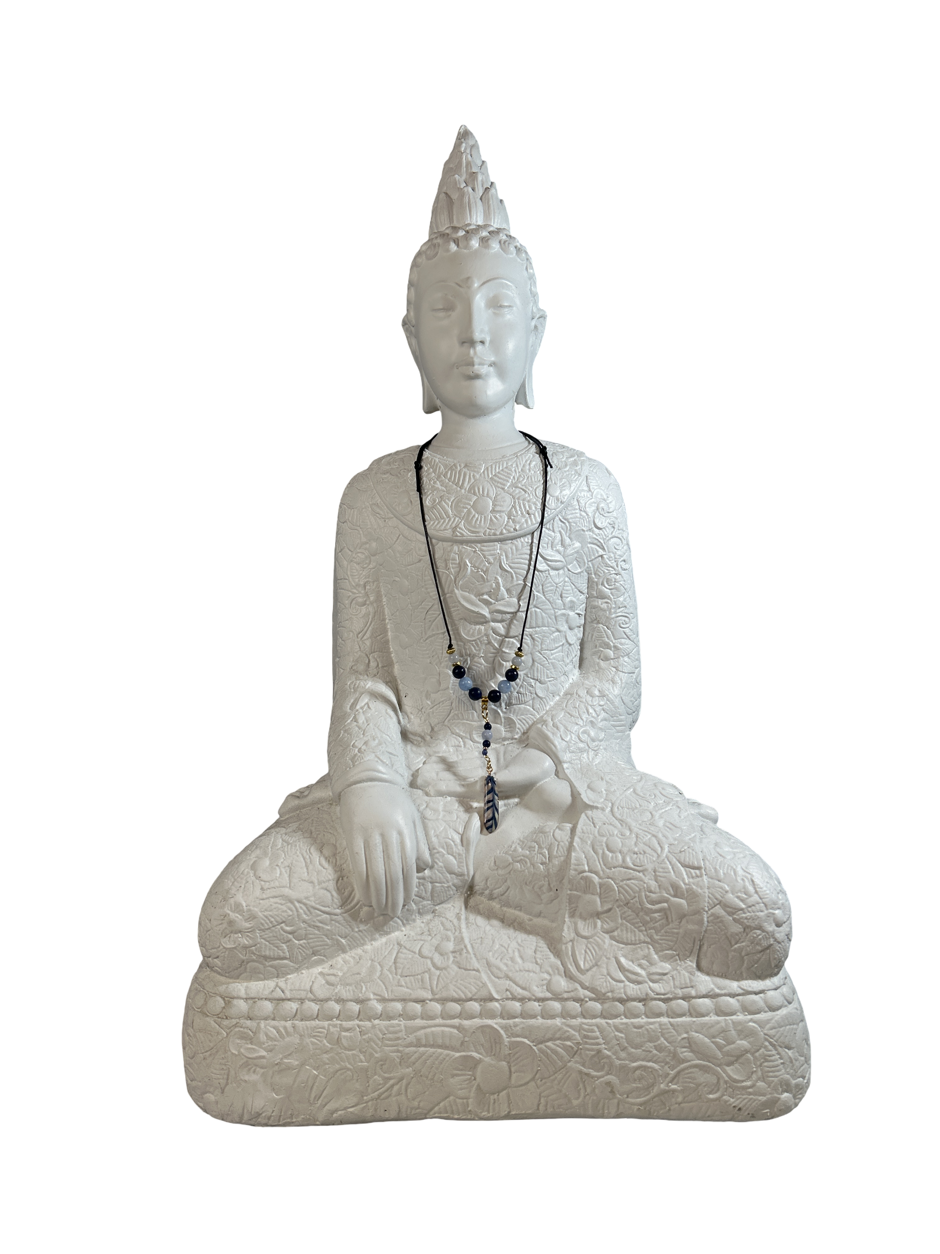 Collier ajustable aigue marine et lapis lazuli