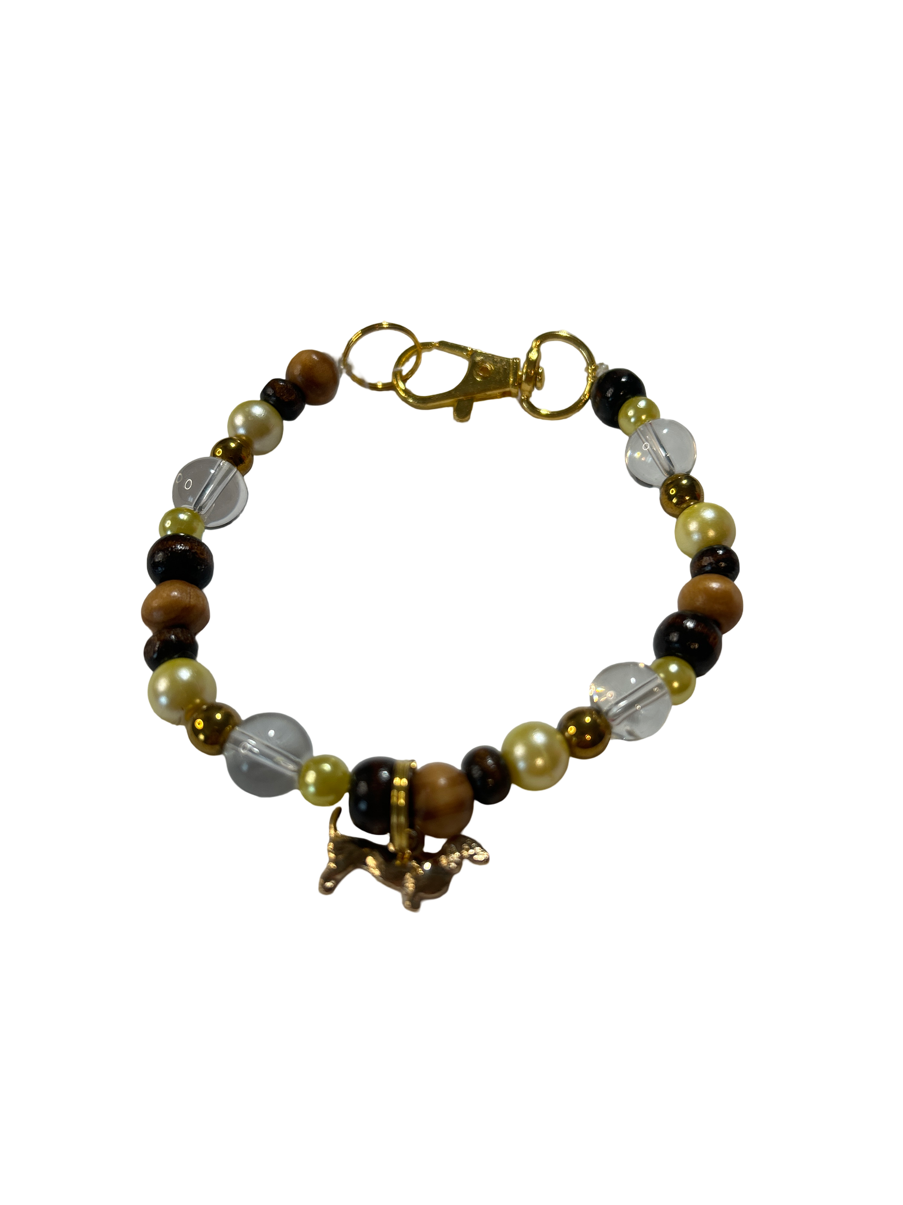 Collier chien fil élastique 8.5 pouces cristal de roche