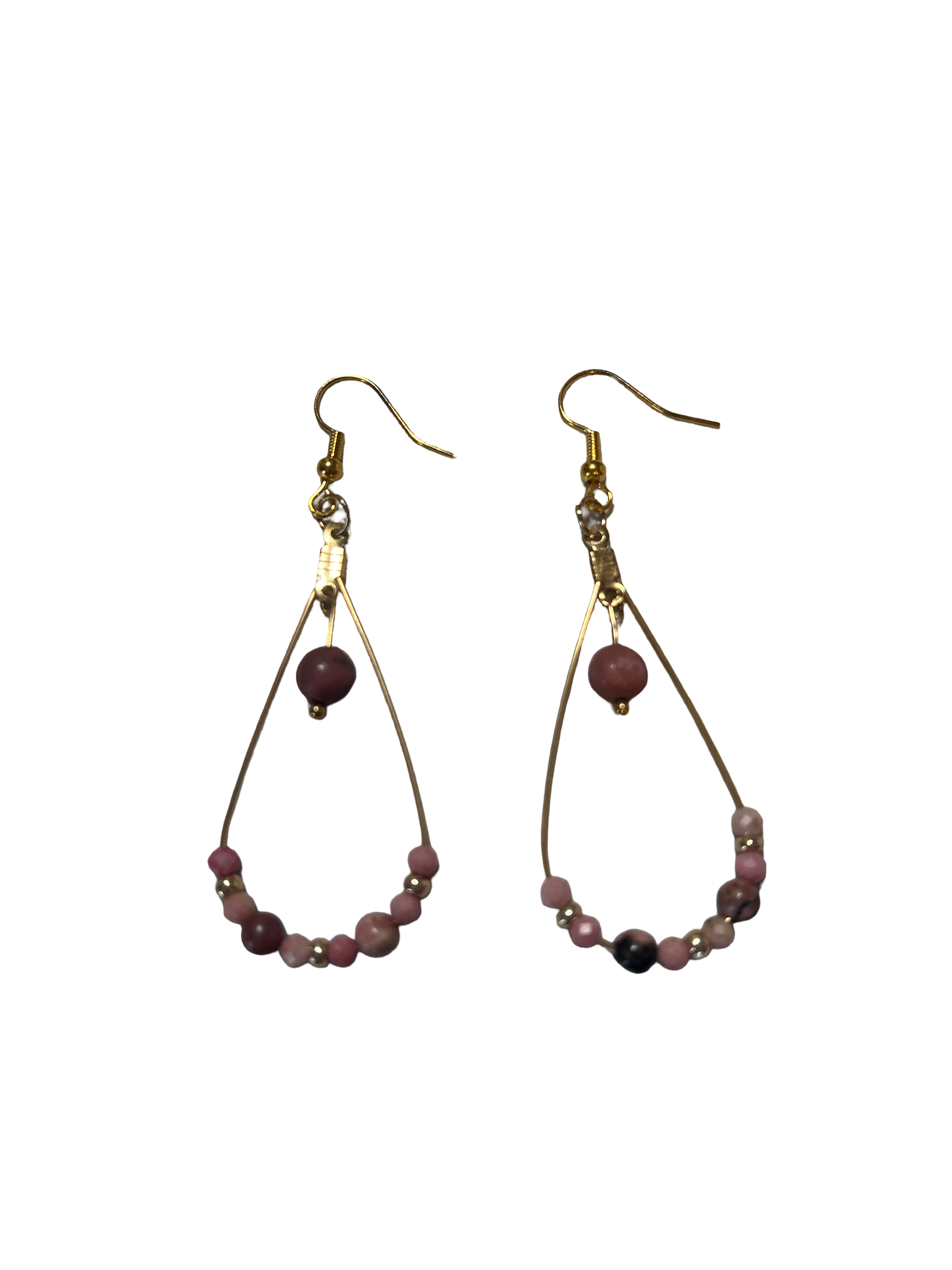 Boucle d’oreille Rhodonite et rhodochrosite