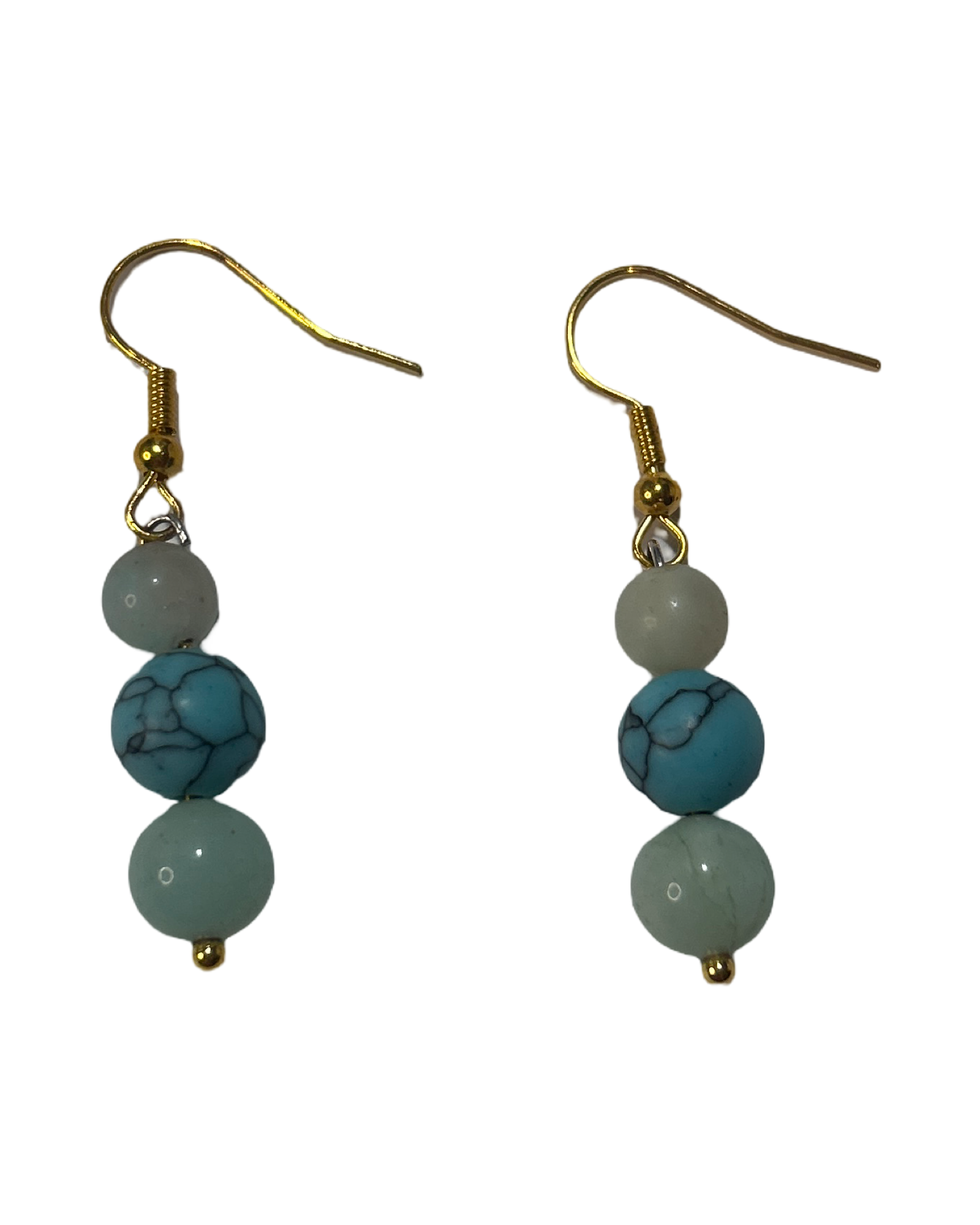Boucle d’oreille amazonite et turquoise
