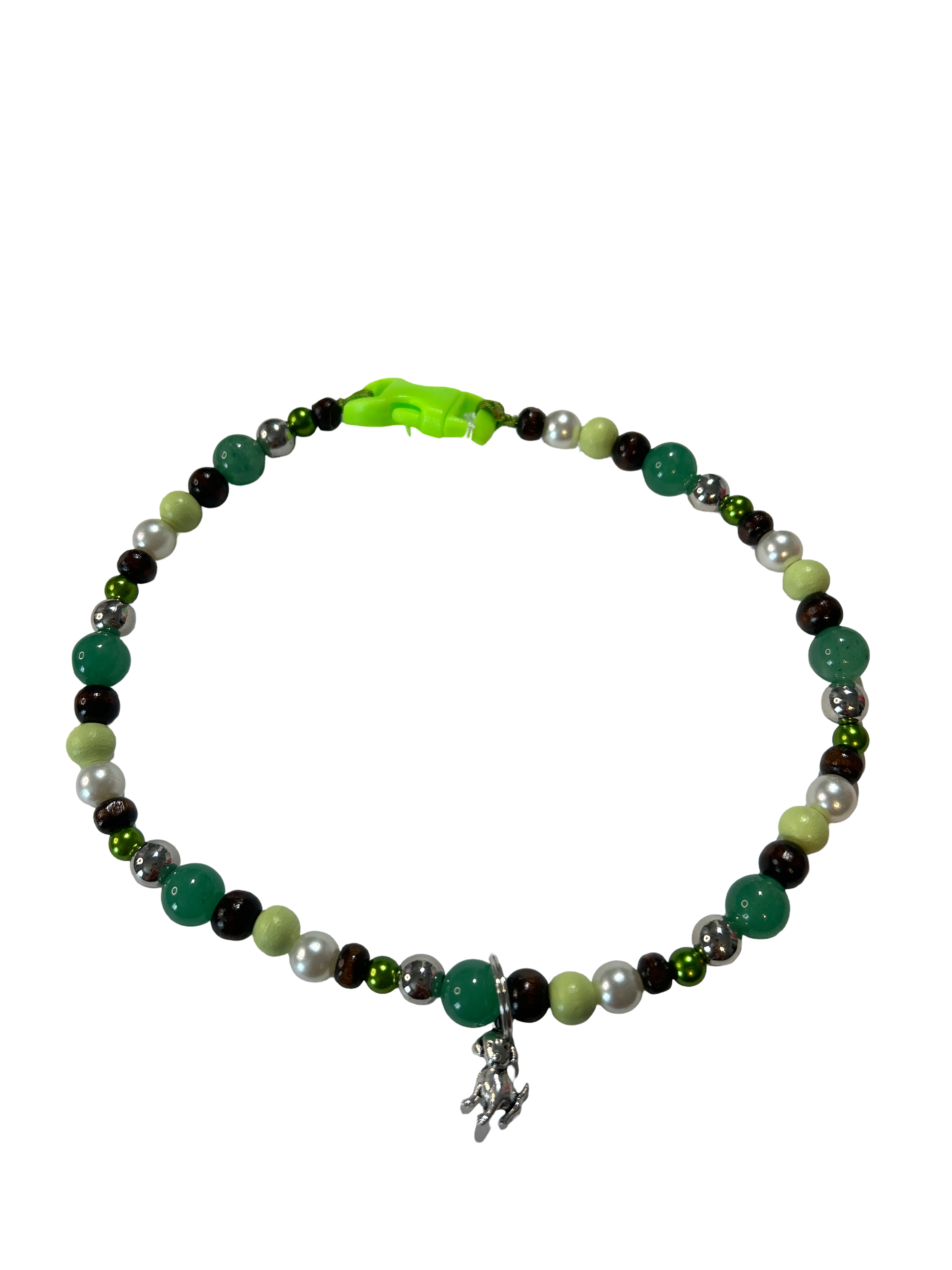 Collier chien fil nylon 15 pouces aventurine verte
