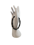 Bracelet homme hématite brute et pierre de lave