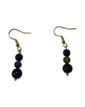 Boucle d’oreille œil de tigre et onyx