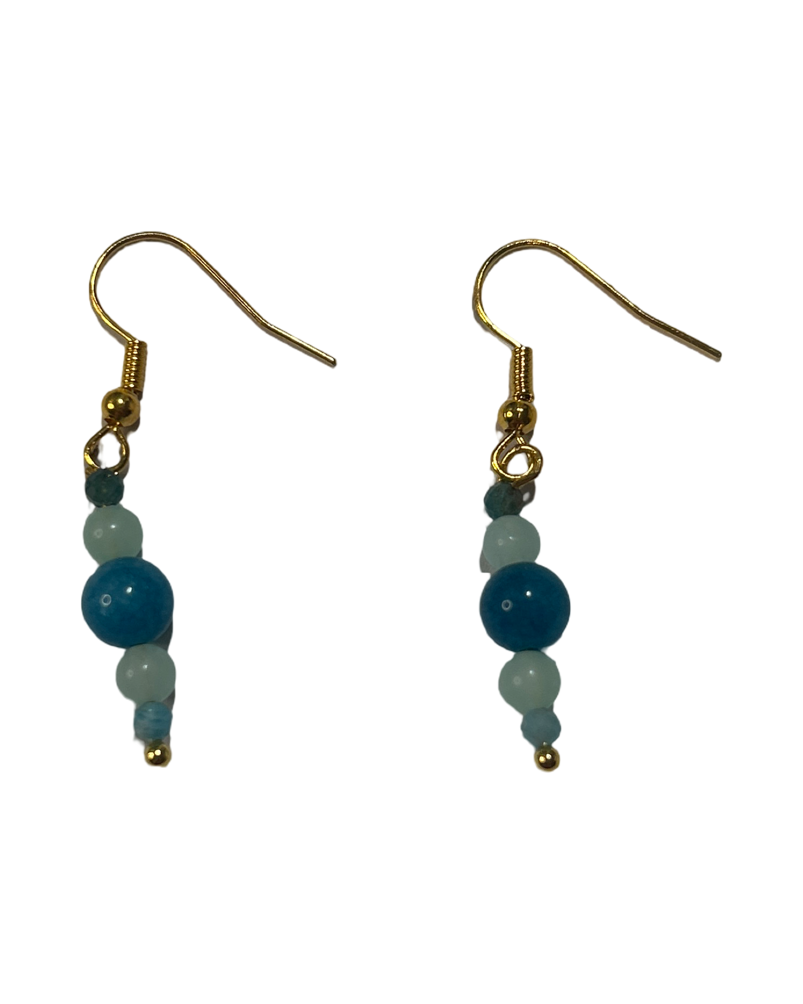 Boucle d’oreille amazonite et apatite bleue