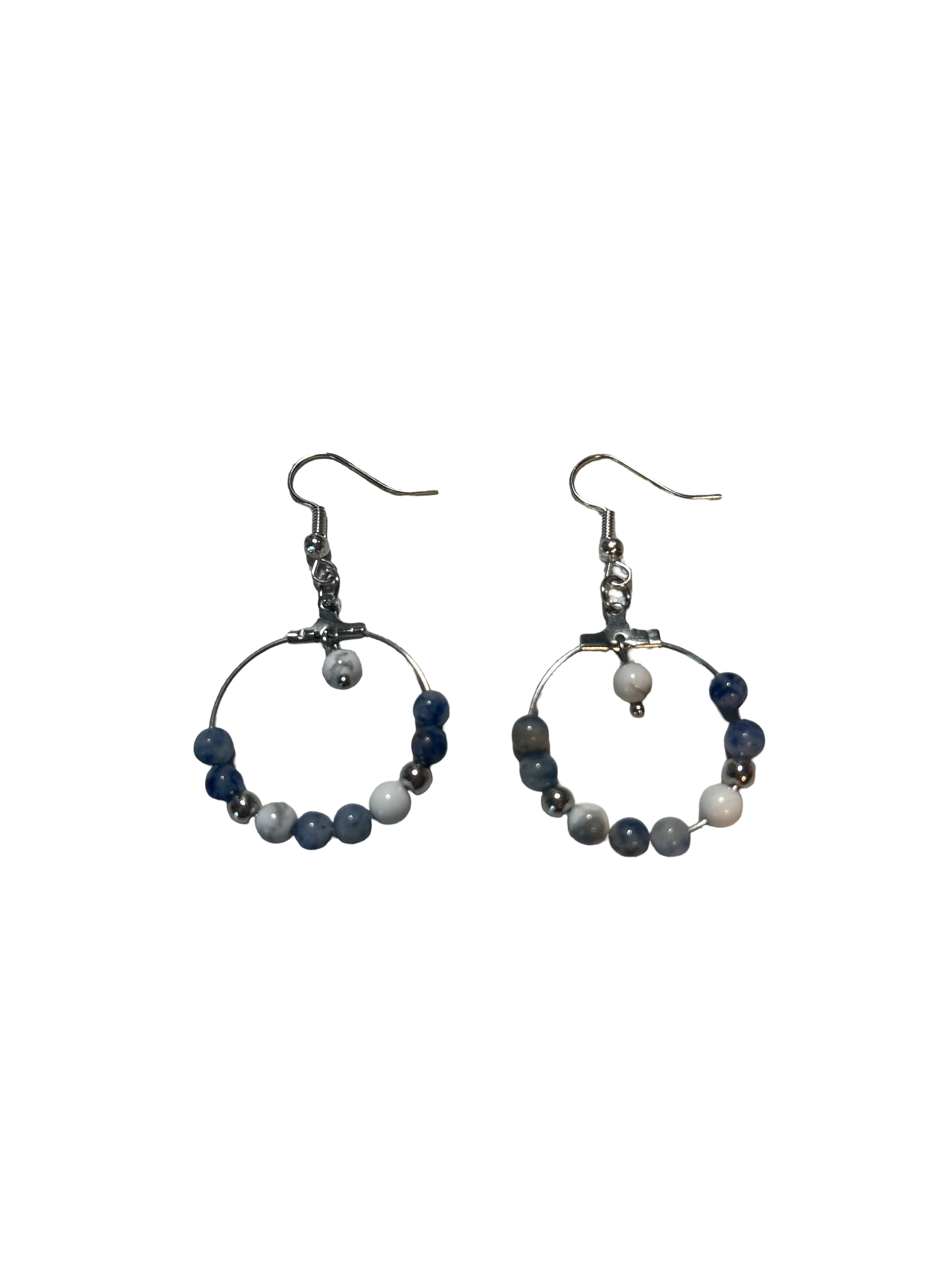 Boucle d’oreille sodalite et howlite