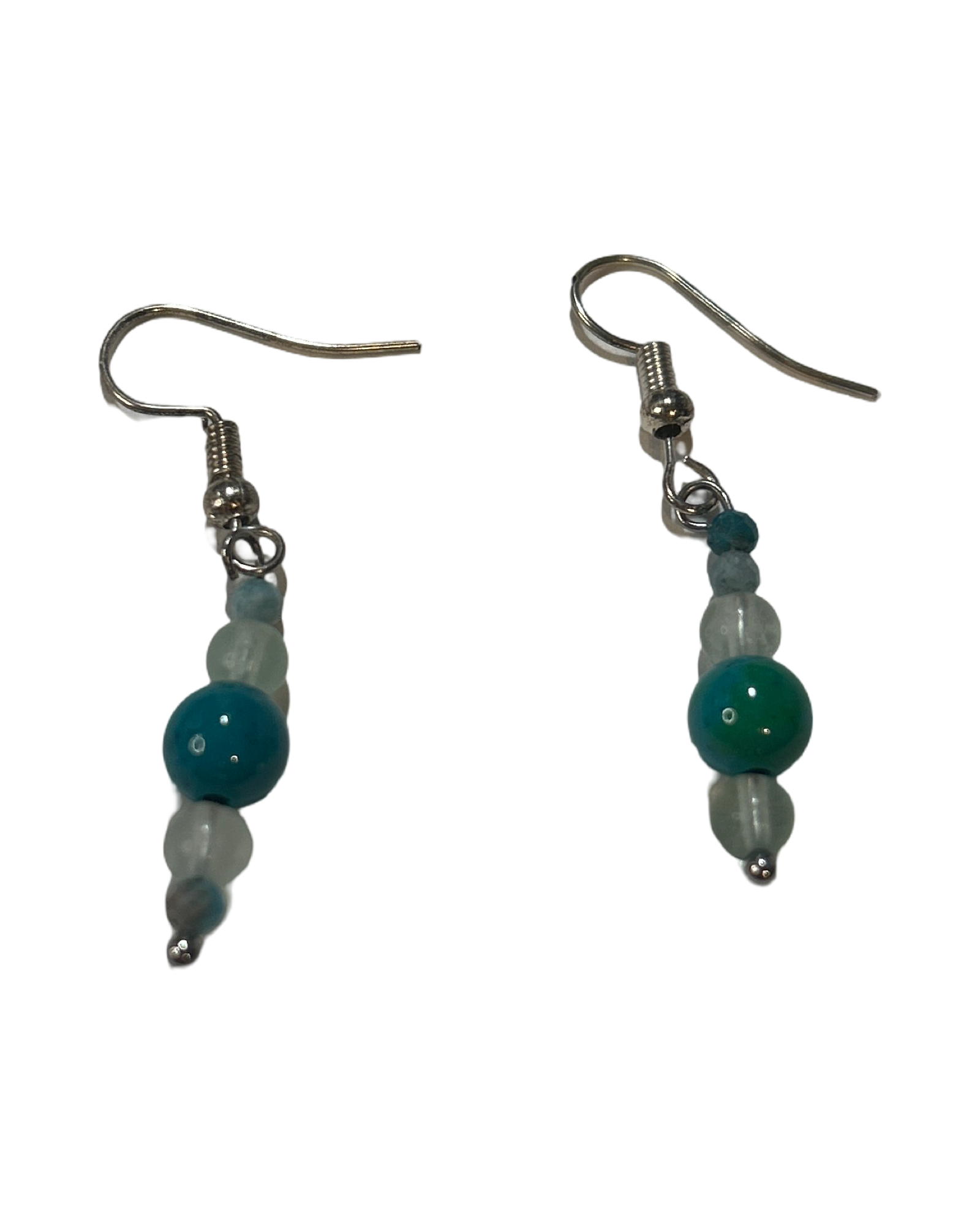 Boucle d’oreille Chrysocolle et fluorite