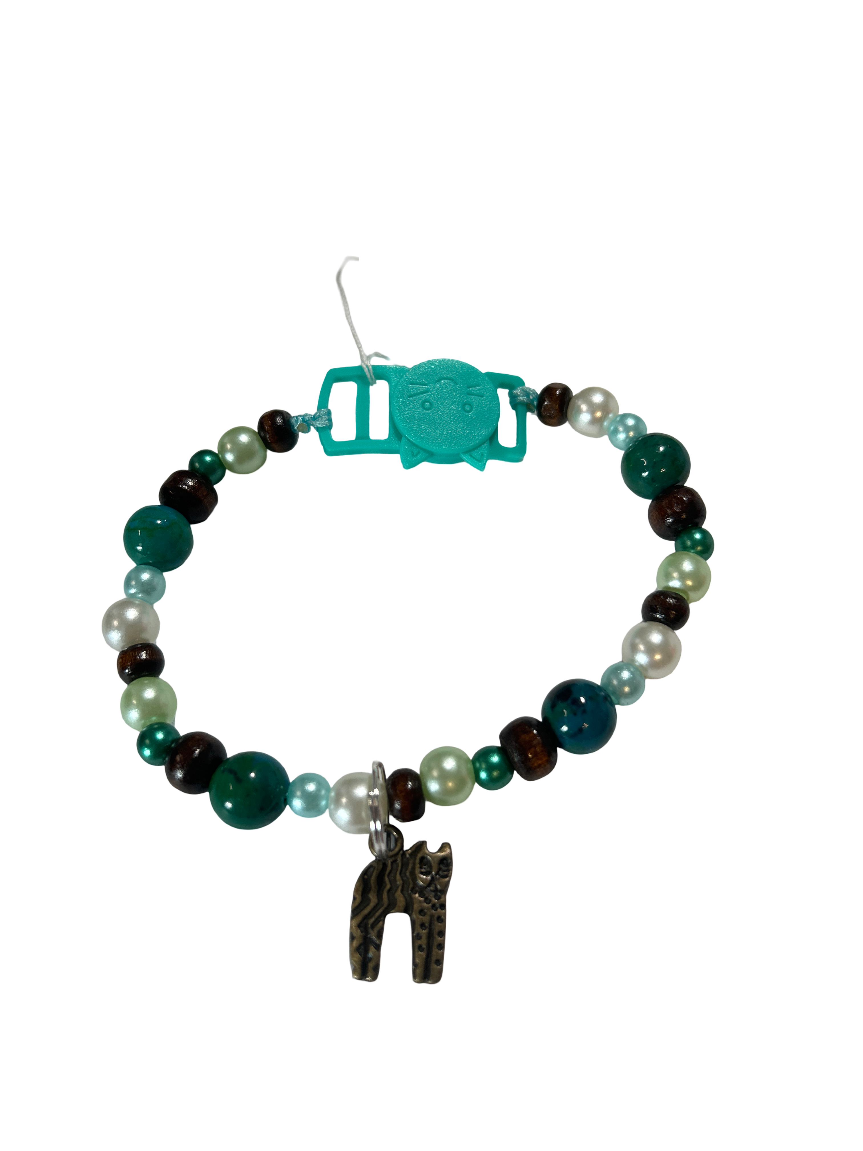 Collier chat fil nylon 8.5 pouces Chrysocolle