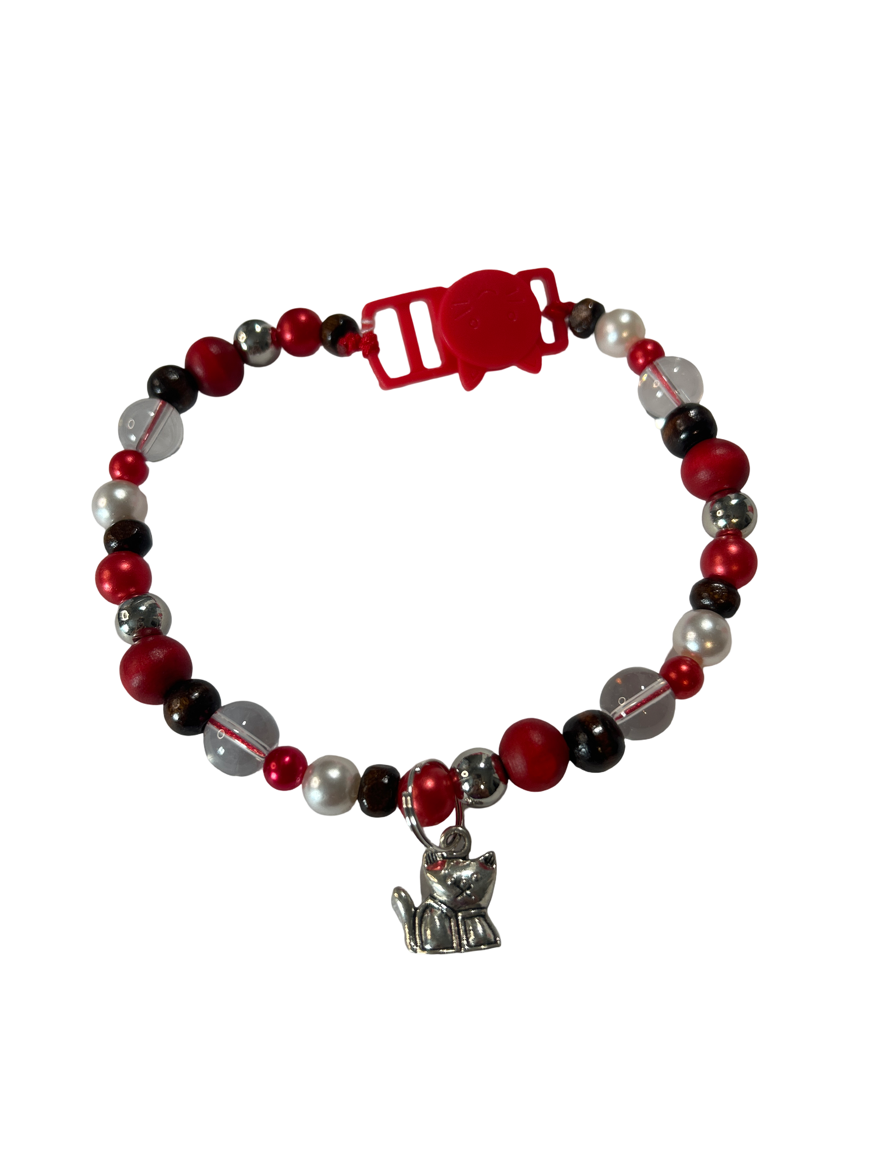 Collier chat fil nylon 10 pouces cristal de roche