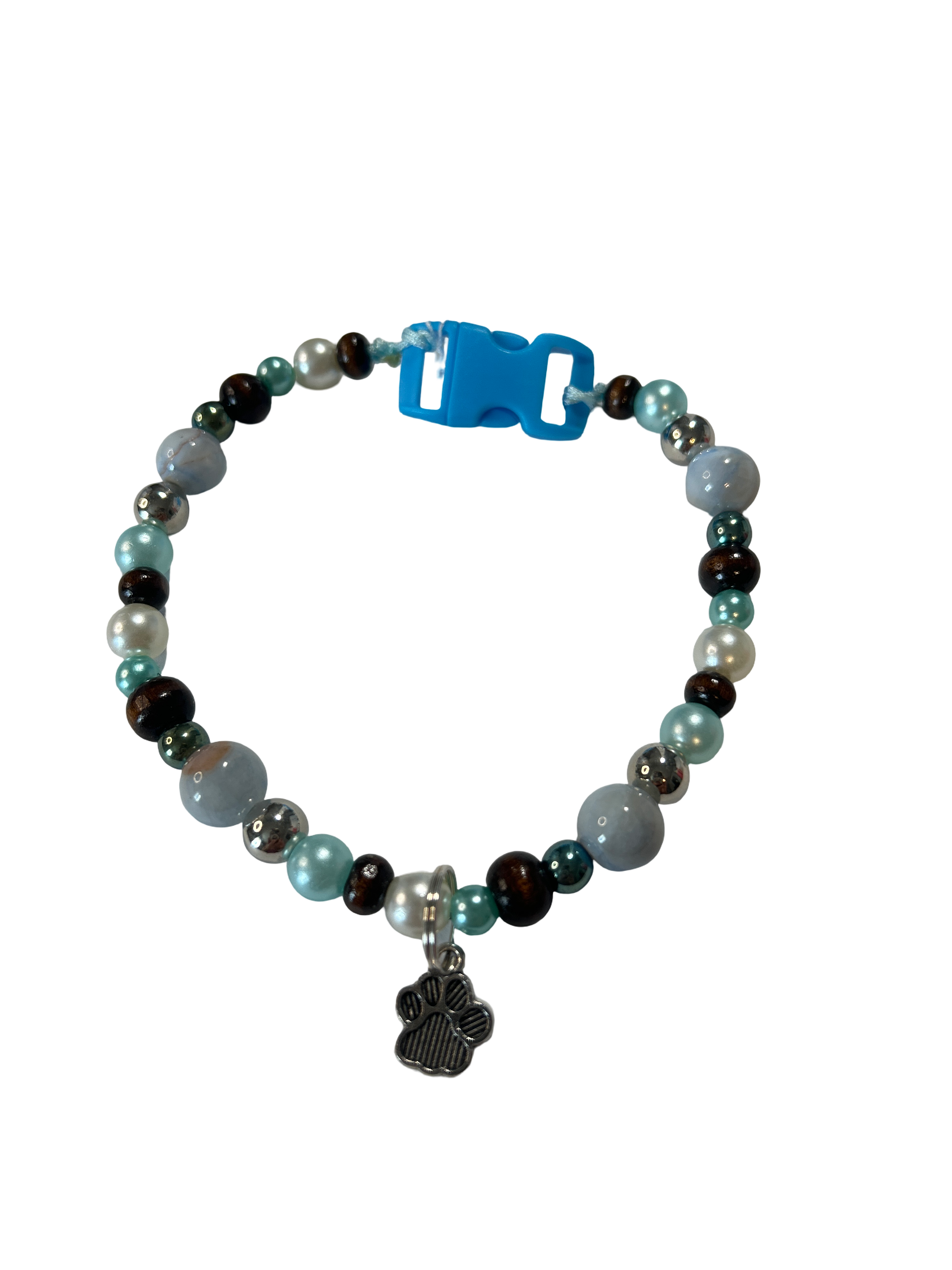 Collier chien fil nylon 10 pouces calcédoine