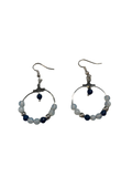 Boucle d’oreille opaline et lapis lazuli