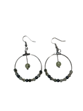 Boucle d’oreille prehnite et hématite