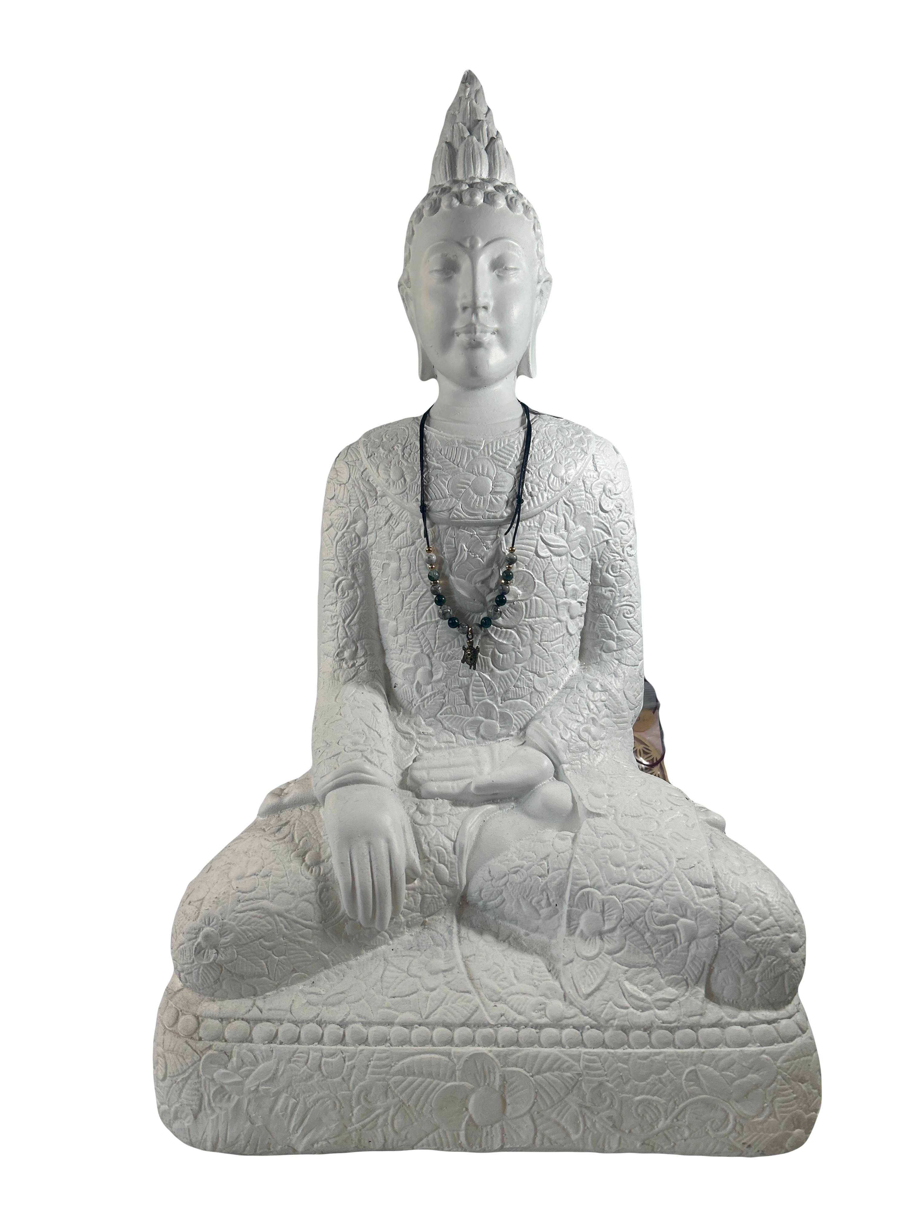 Collier ajustable enfants jaspe gris et agate mousse