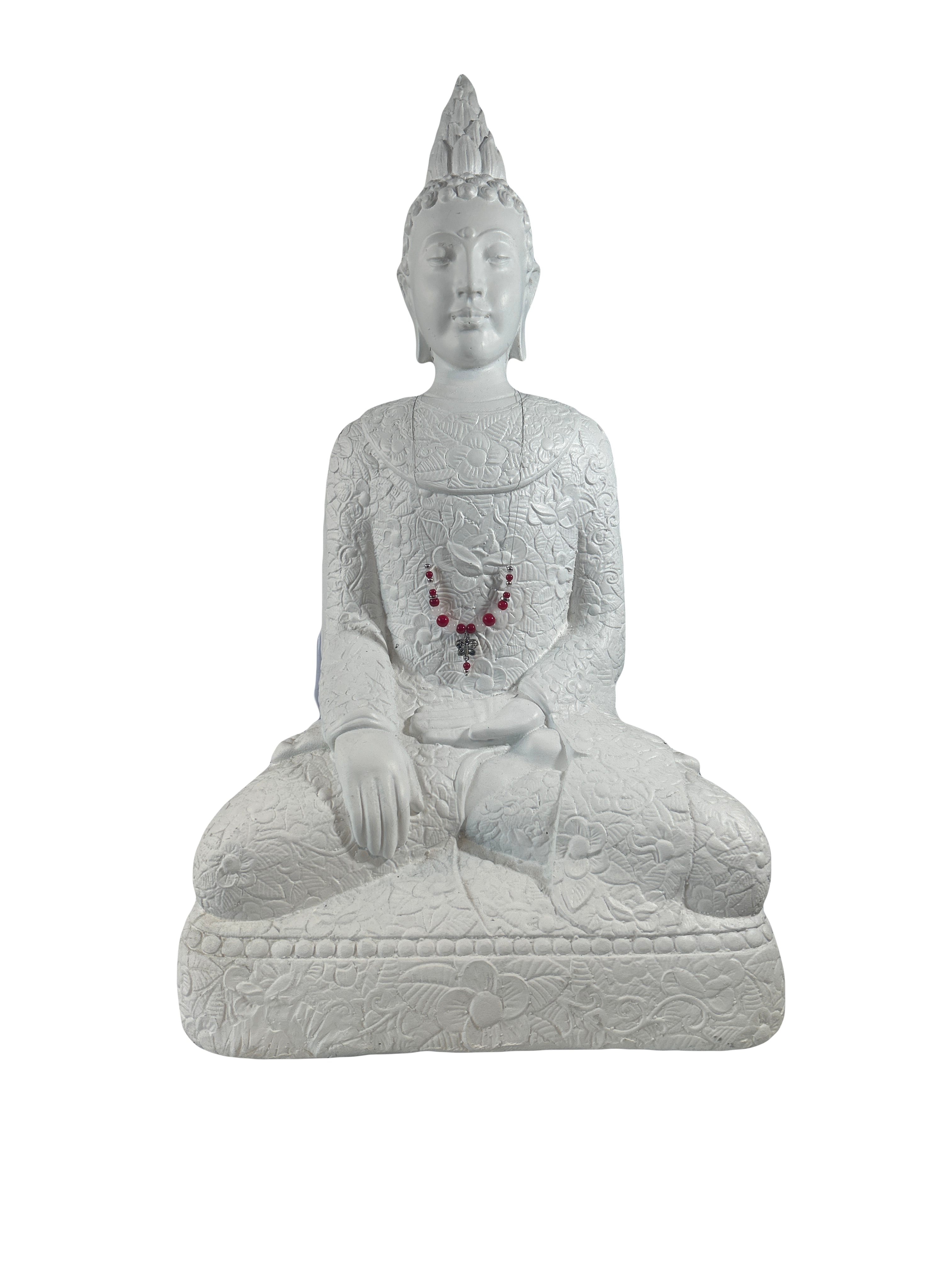 Collier enfants sur fil jade blanche et corail rouge