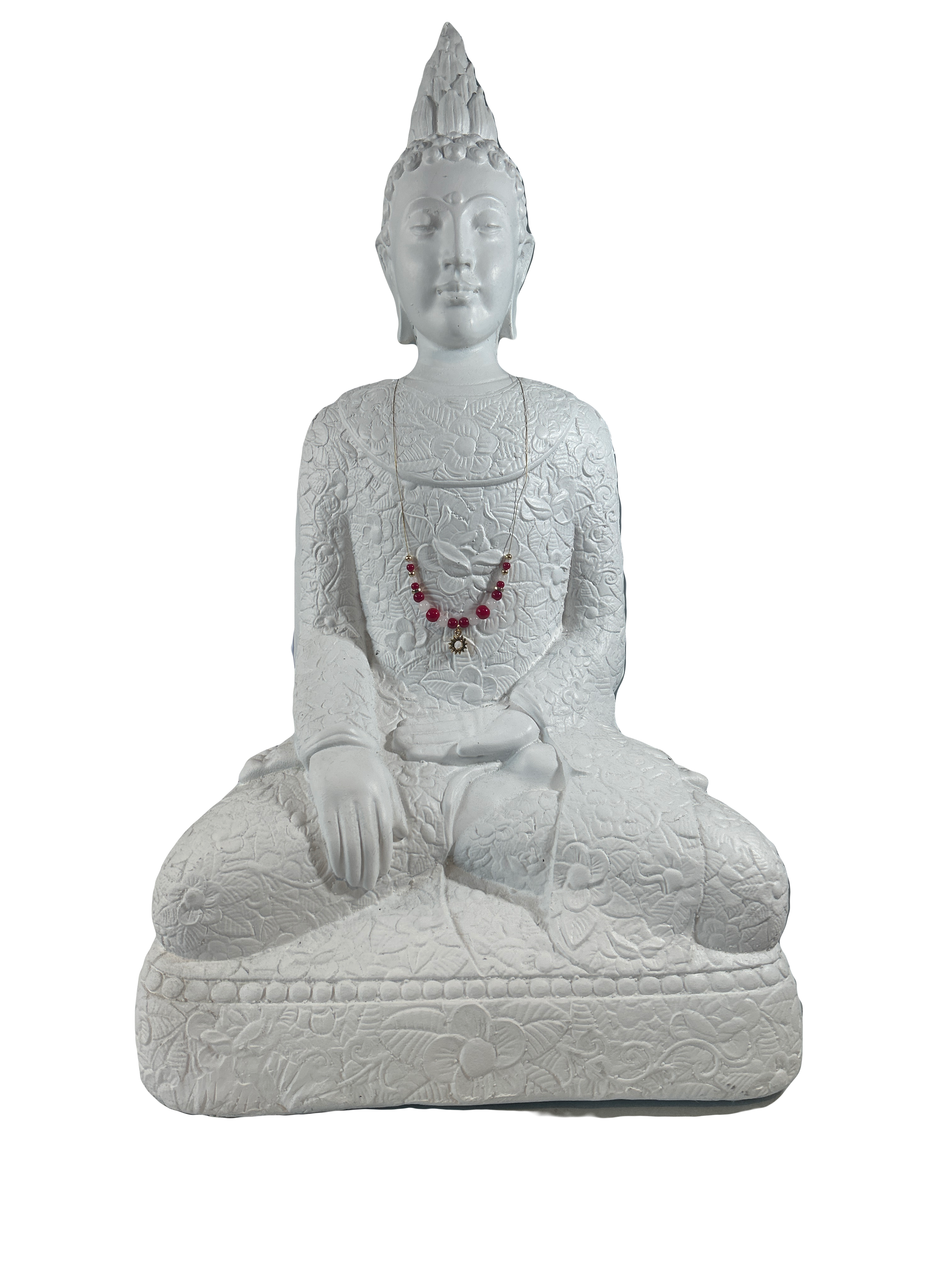 Collier enfants sur fil jade blanc et corail rouge