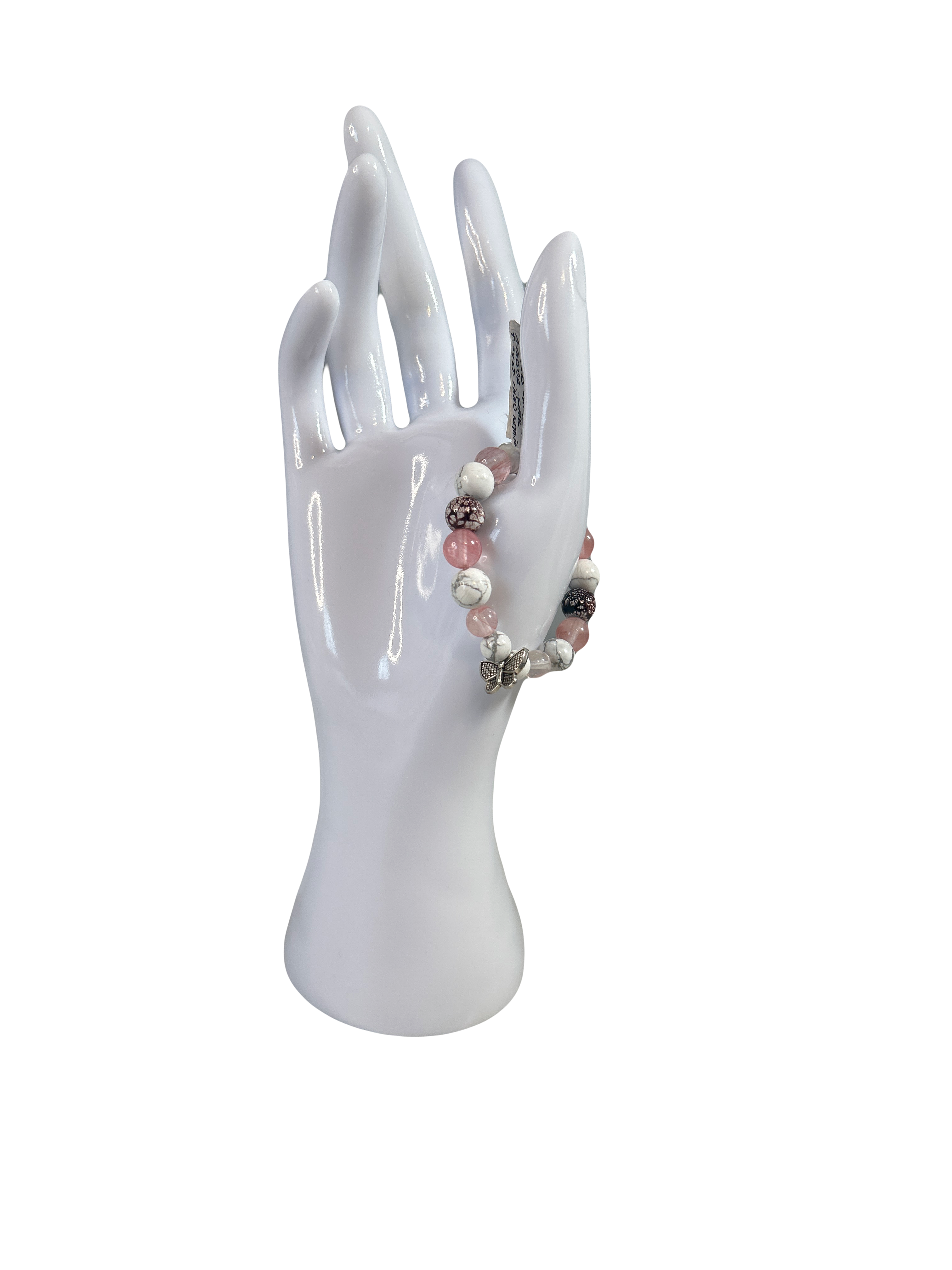 Bracelet enfants 2-5 ans quartz cerise et howlite