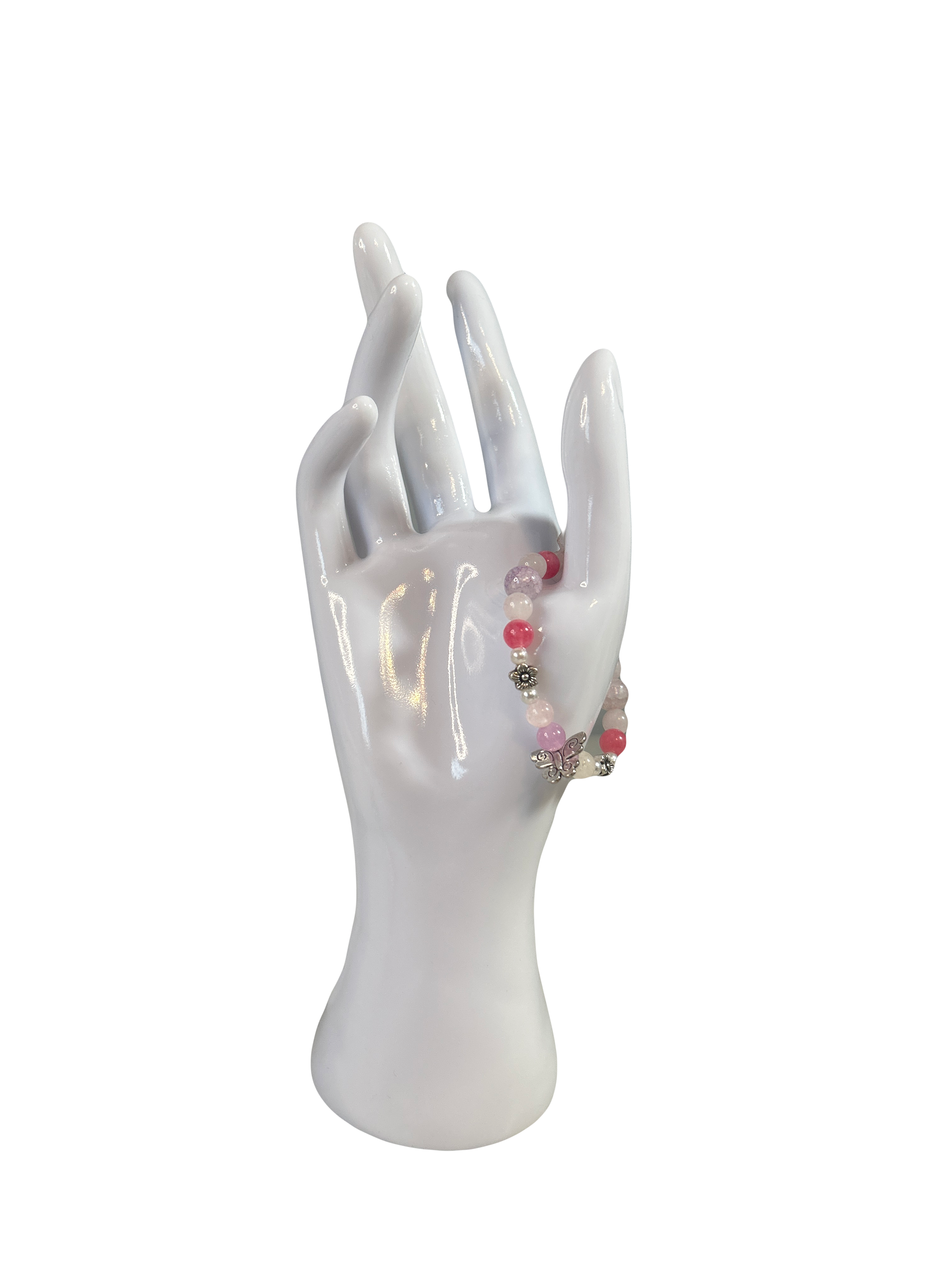 Bracelet enfant 2-5 ans morganite et rhodochrosite