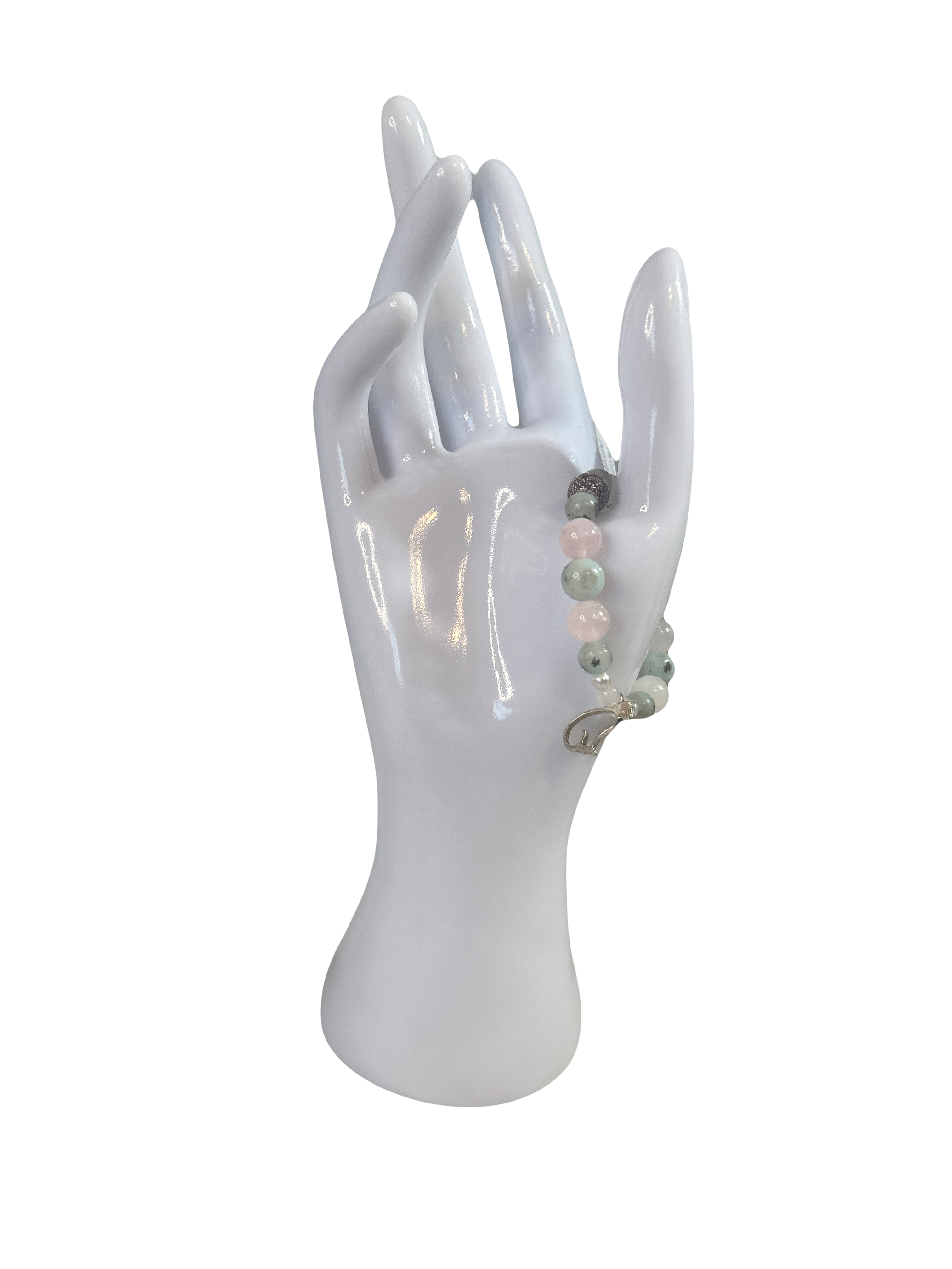 Bracelet enfants 2-5 ans jaspe sésame et quartz rose