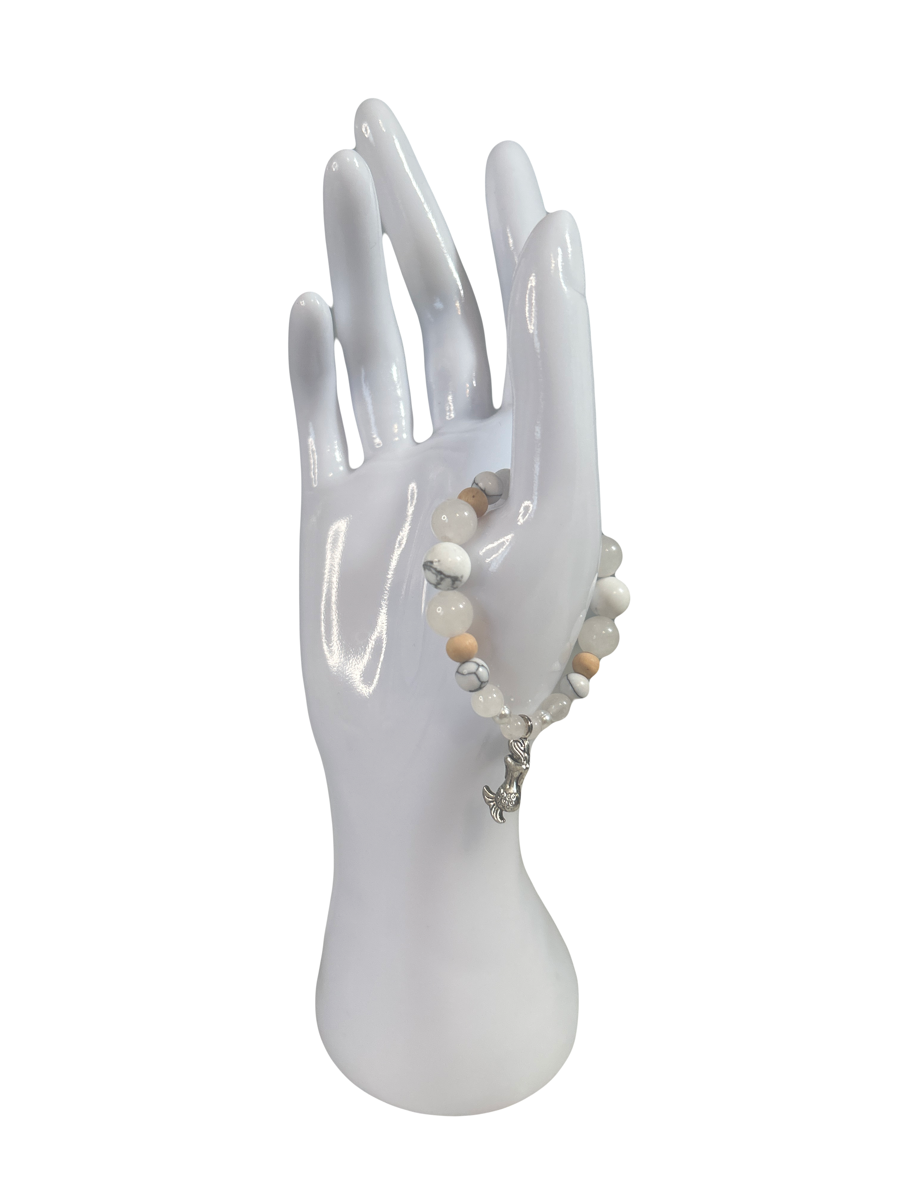 Bracelet enfants 2-5 ans quartz blanc et howlite