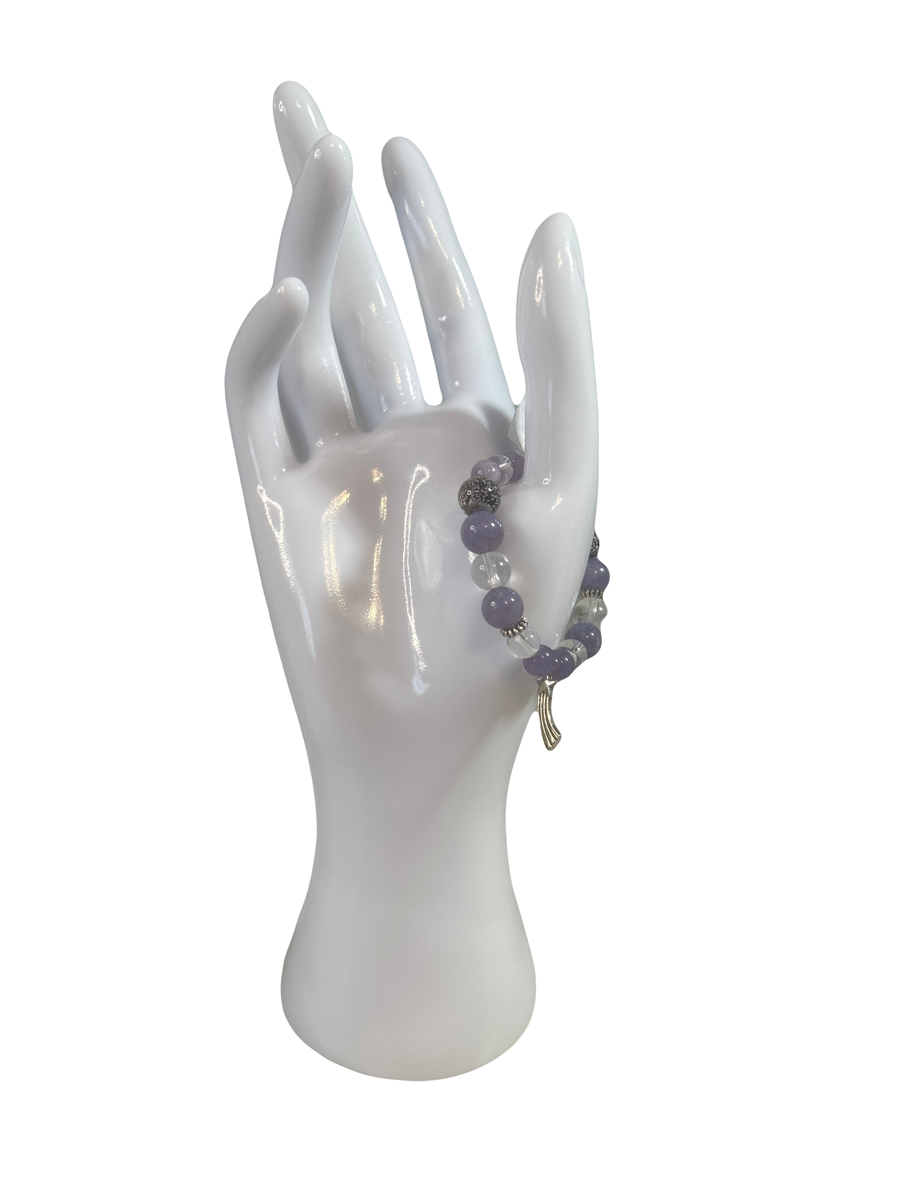 Bracelet enfants 2-5 ans angélite et cristal de roche