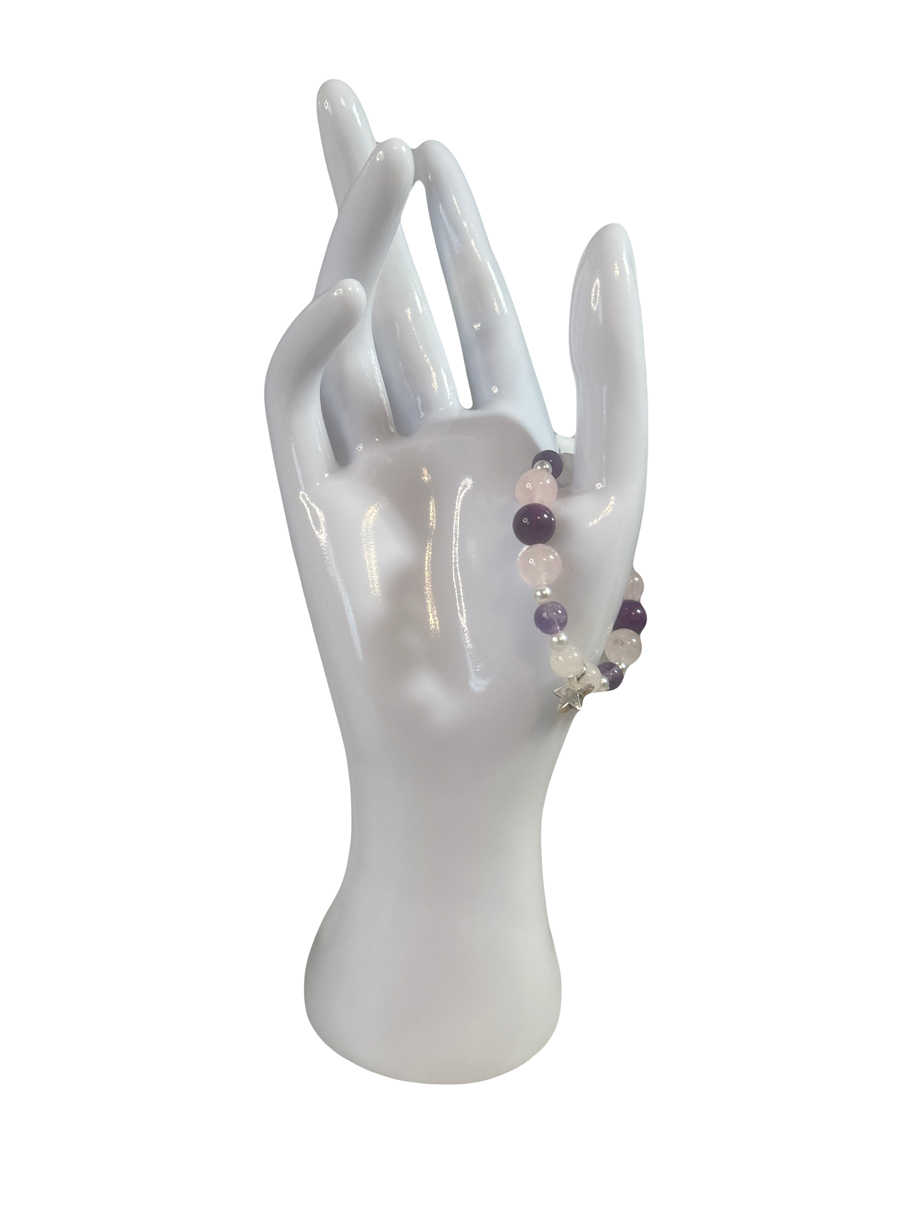 Bracelet enfants 2-5 ans quartz rose et améthyste