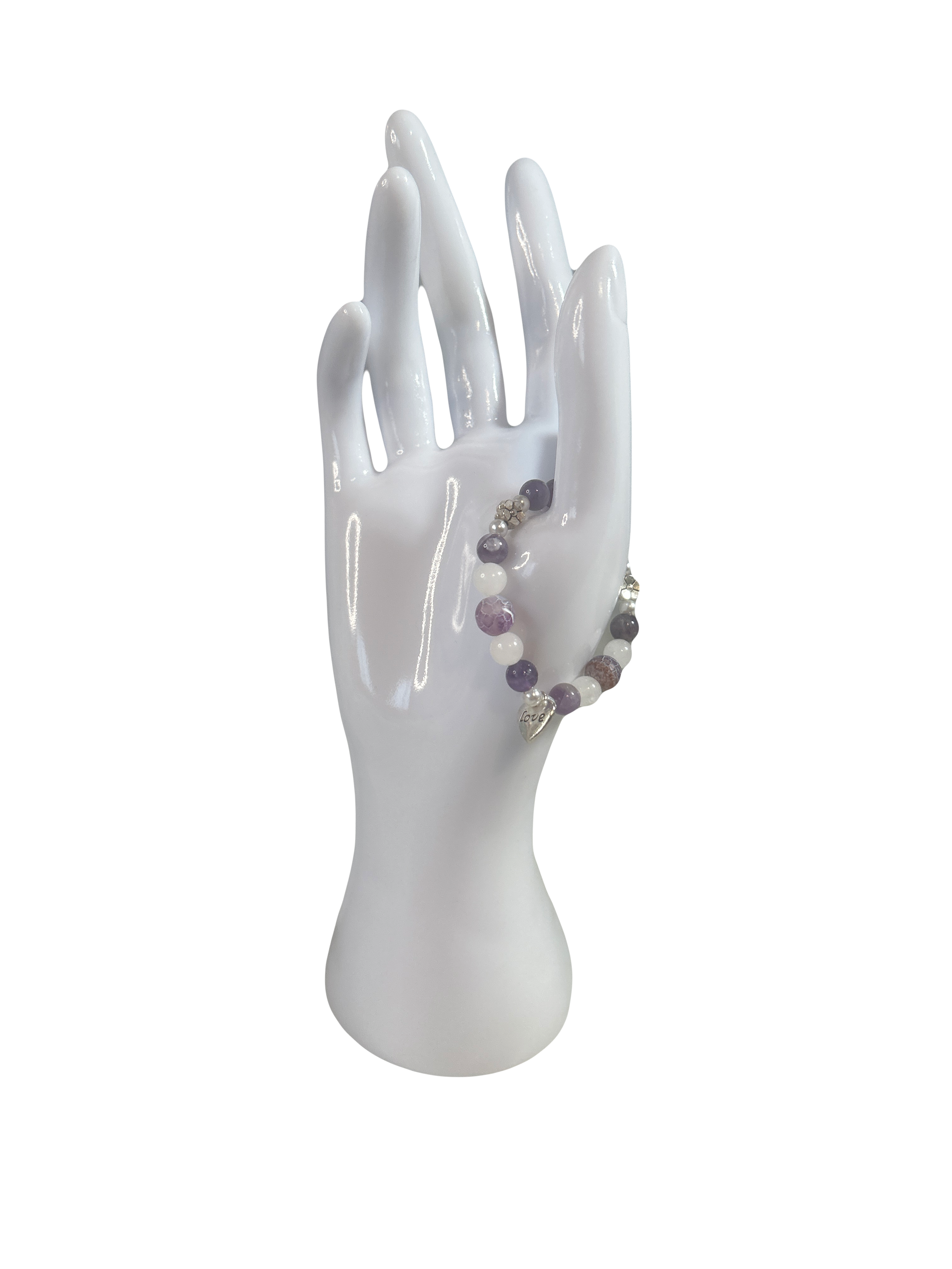 Bracelet enfants 2-5 ans jade blanche et améthyste