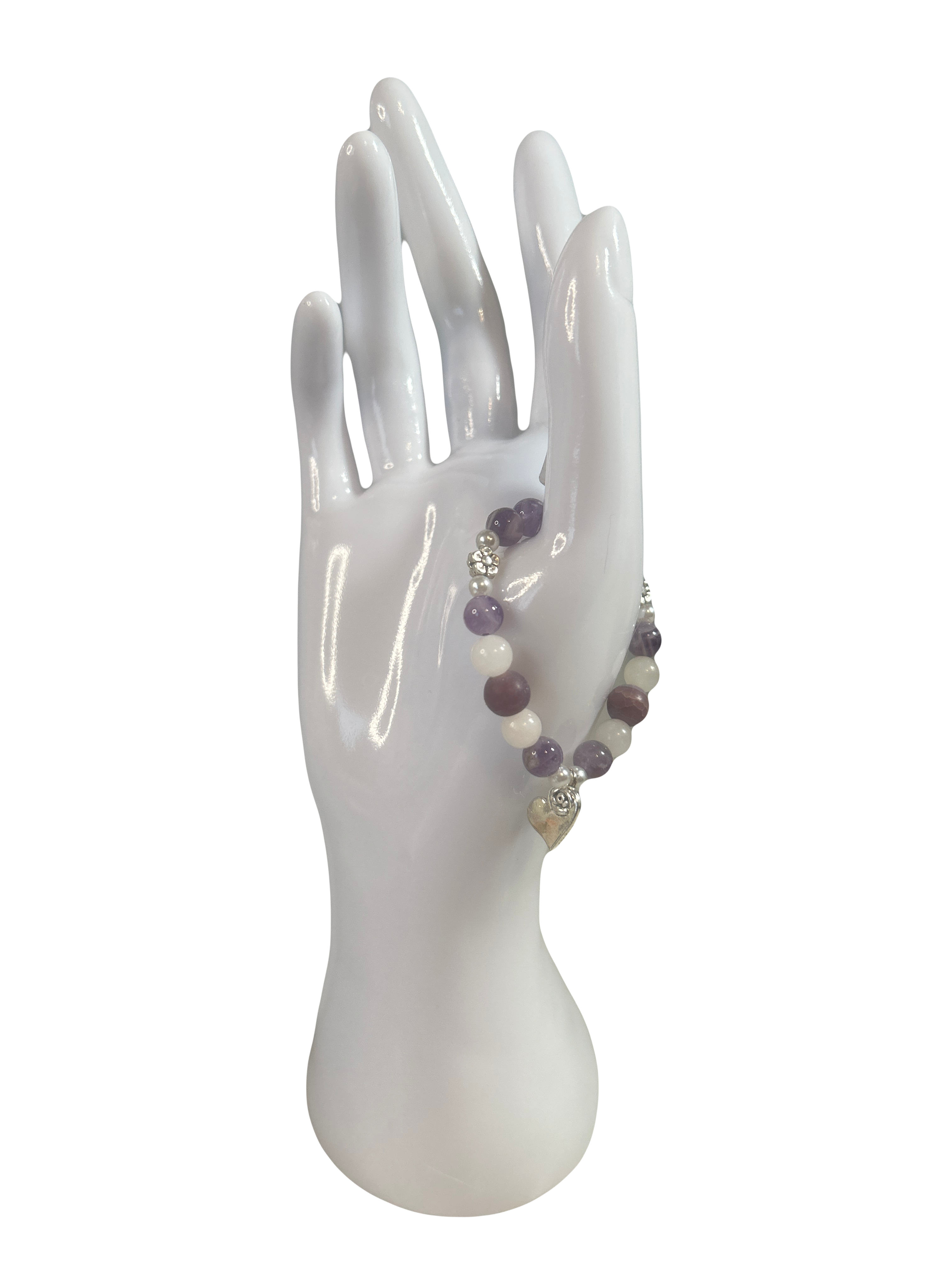 Bracelet enfants 2-5 ans jade blanche et améthyste