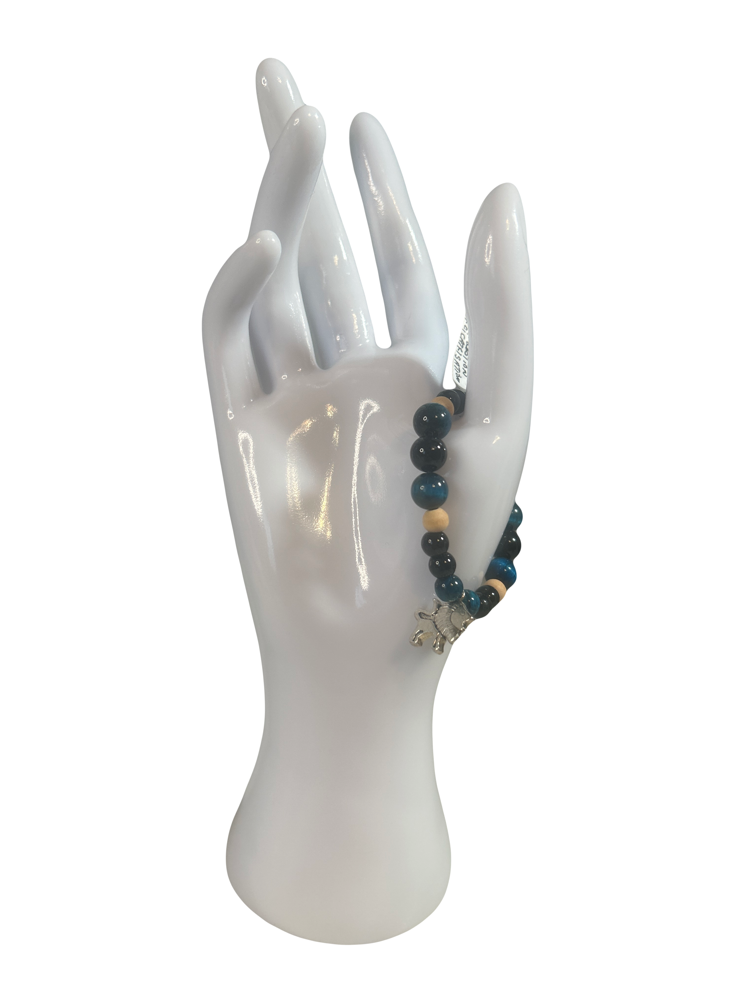 Bracelet enfants 2-5 ans obsidienne et œil de tigre bleu