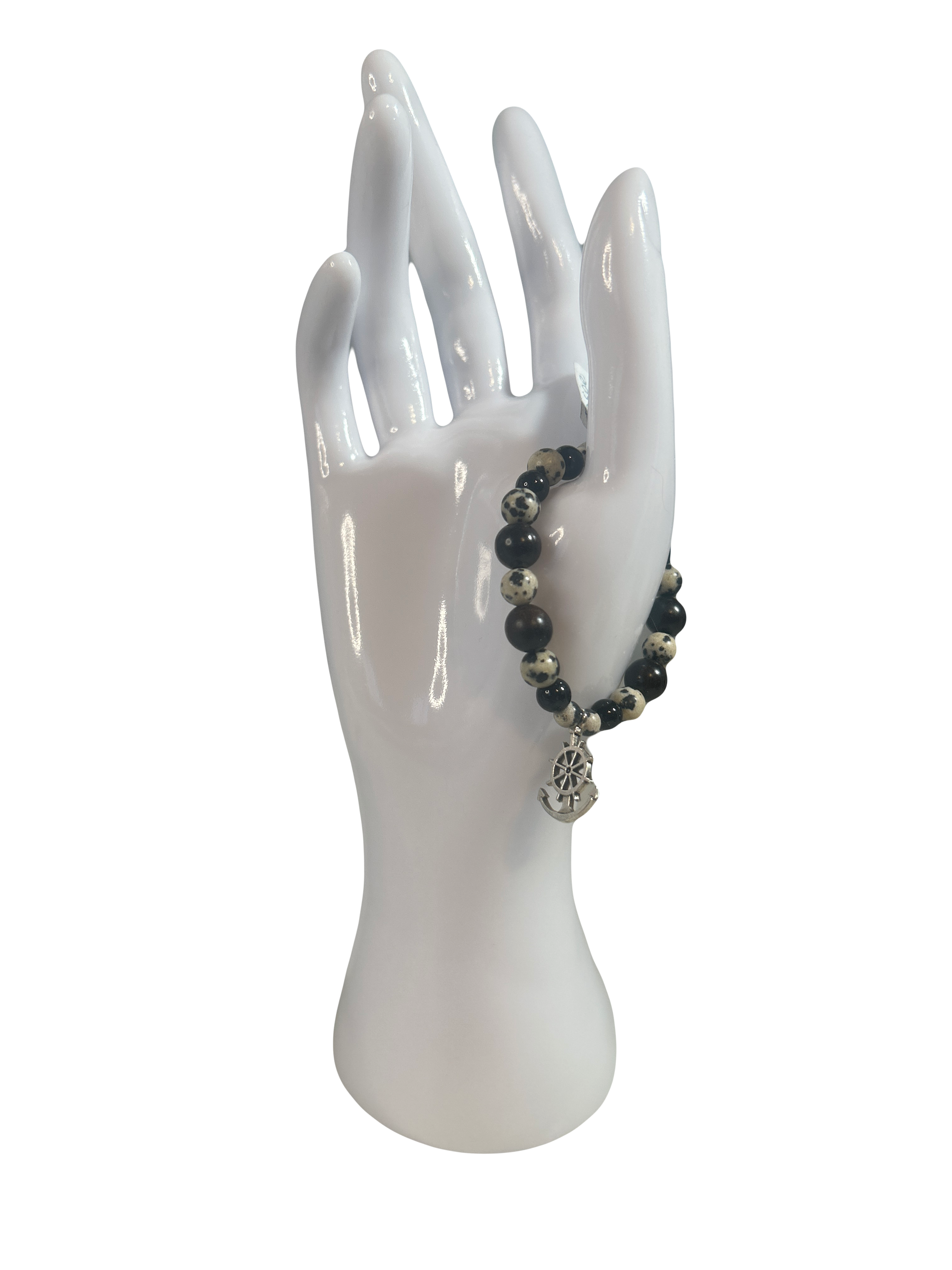Bracelet enfants 2-5 ans obsidienne et jaspe dalmatien