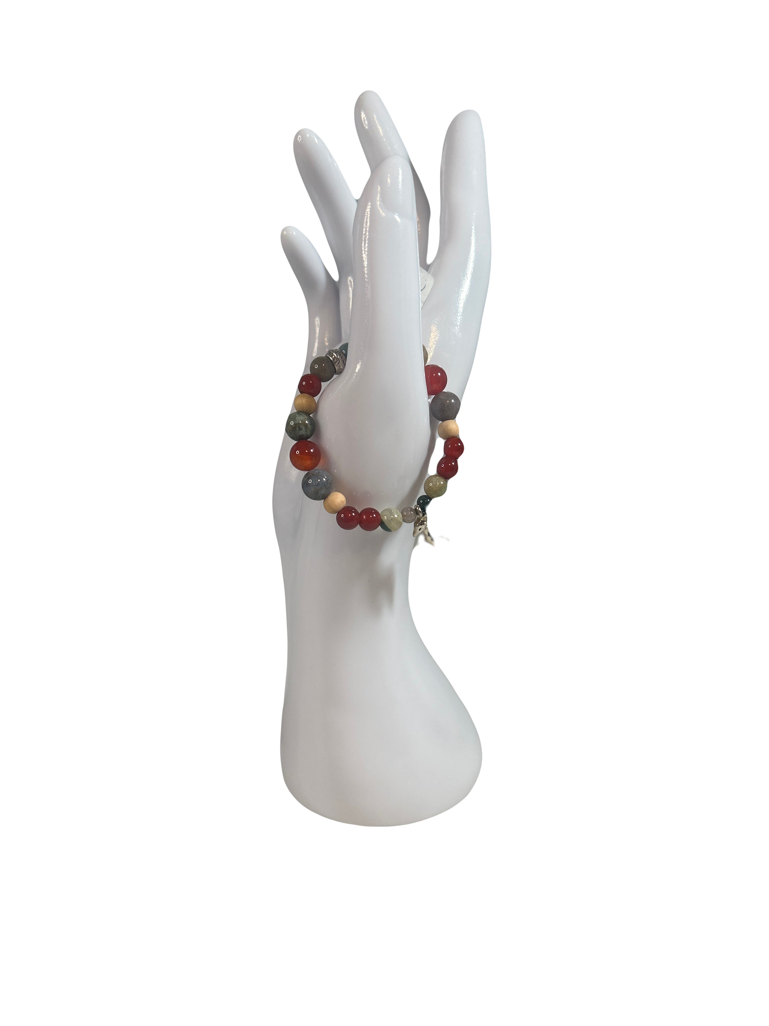 Bracelet enfants 2-5 ans agate indienne et agate rouge